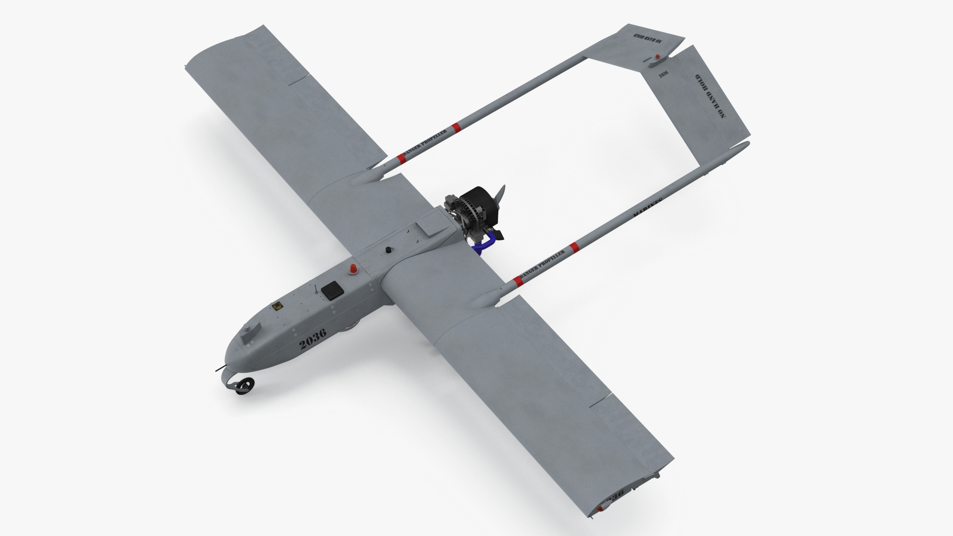 3D model Unmanned Aerial Vehicle UAV Drone AAI RQ 7 Shadow Rigged for Maya