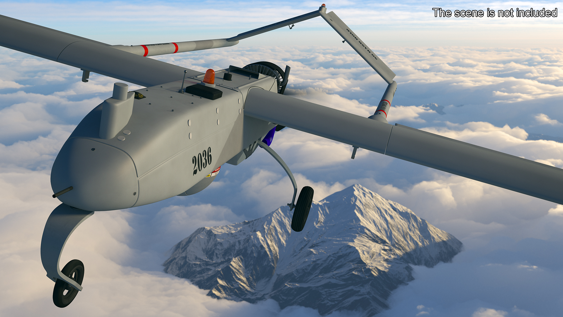 3D model Unmanned Aerial Vehicle UAV Drone AAI RQ 7 Shadow Rigged for Maya