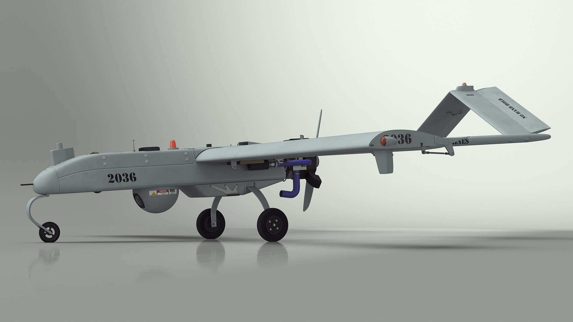 3D model Unmanned Aerial Vehicle UAV Drone AAI RQ 7 Shadow Rigged for Maya