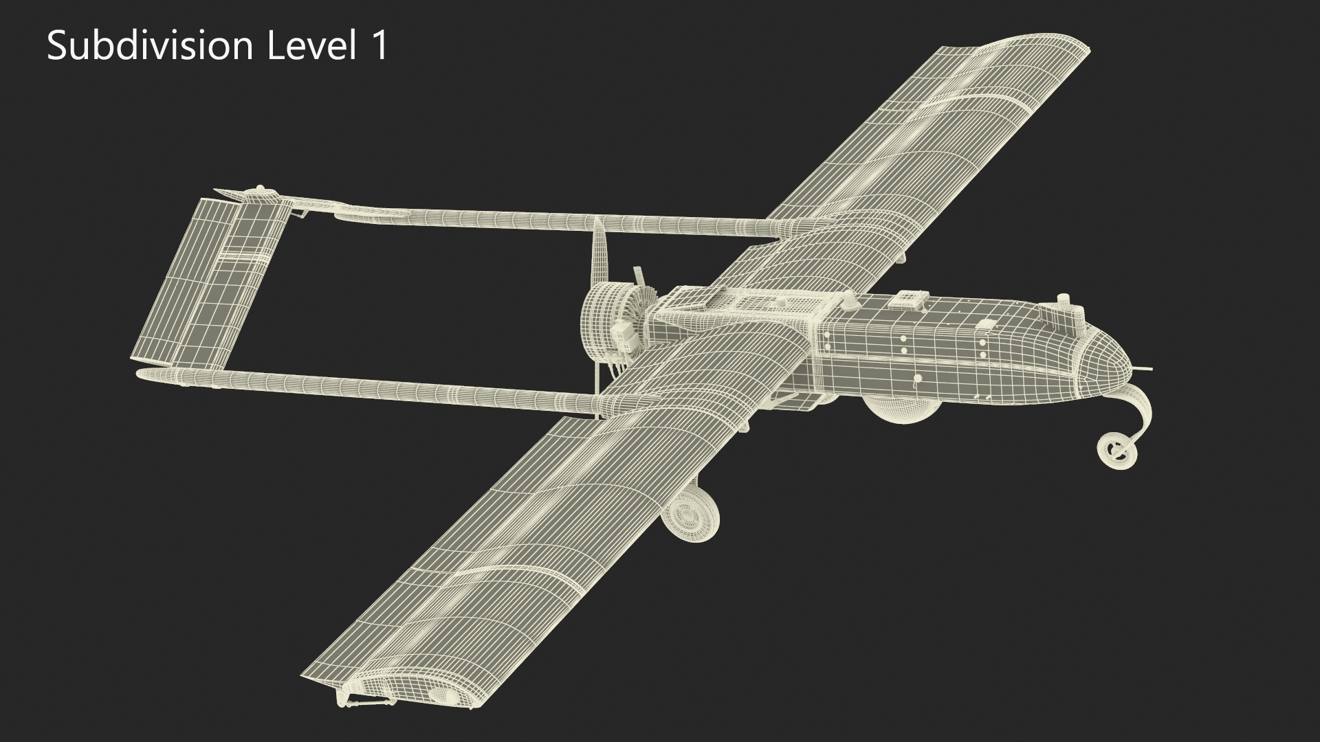3D model Unmanned Aerial Vehicle UAV Drone AAI RQ 7 Shadow Rigged for Maya