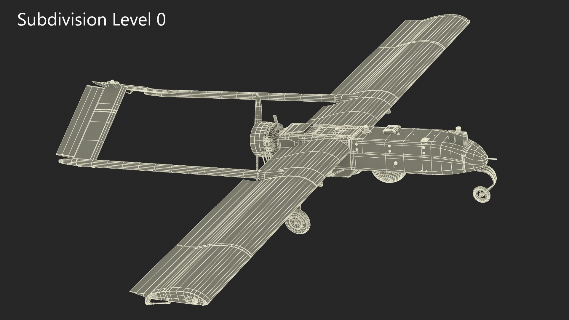 3D model Unmanned Aerial Vehicle UAV Drone AAI RQ 7 Shadow Rigged for Maya