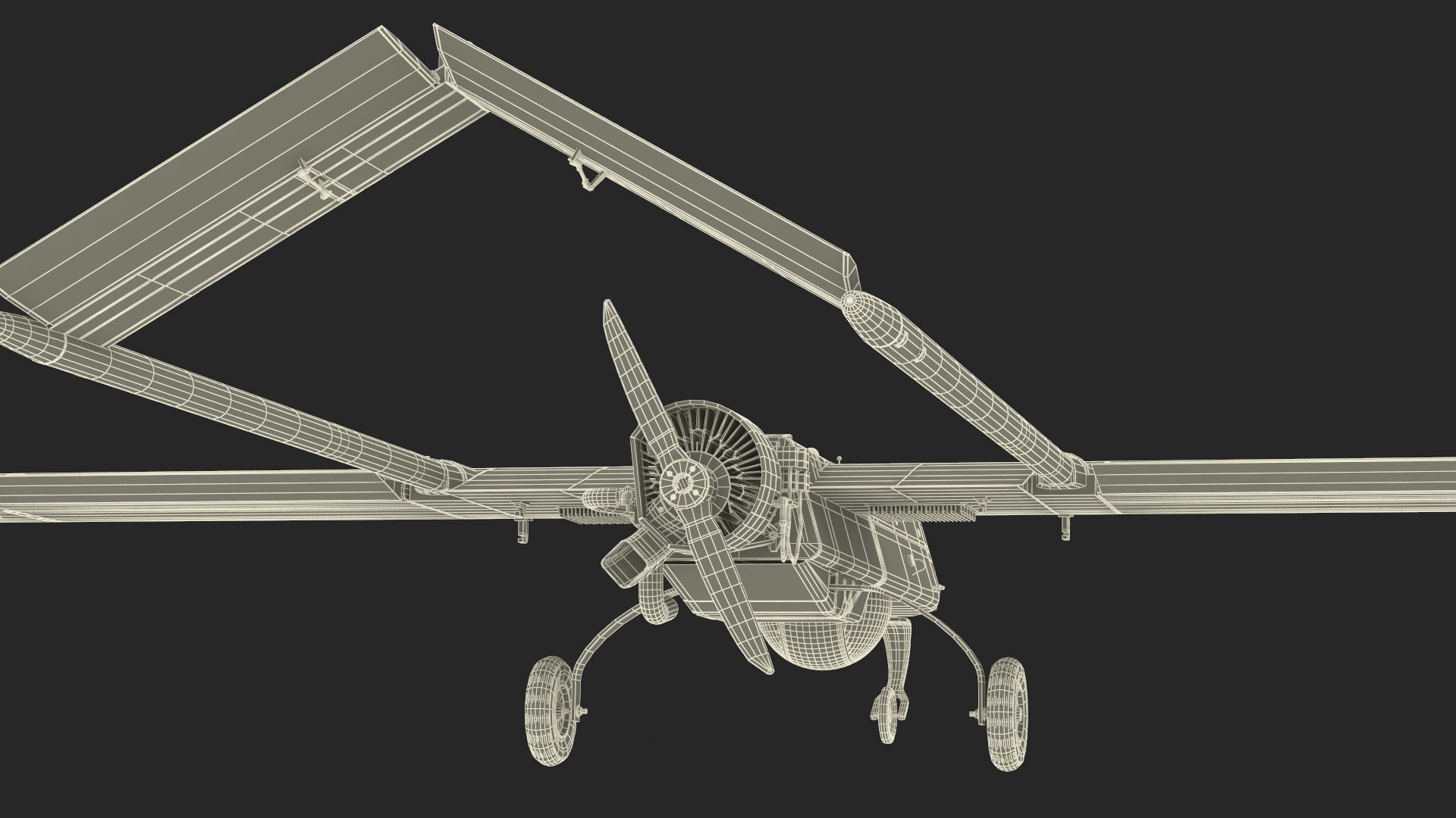 3D model Unmanned Aerial Vehicle UAV Drone AAI RQ 7 Shadow Rigged for Maya