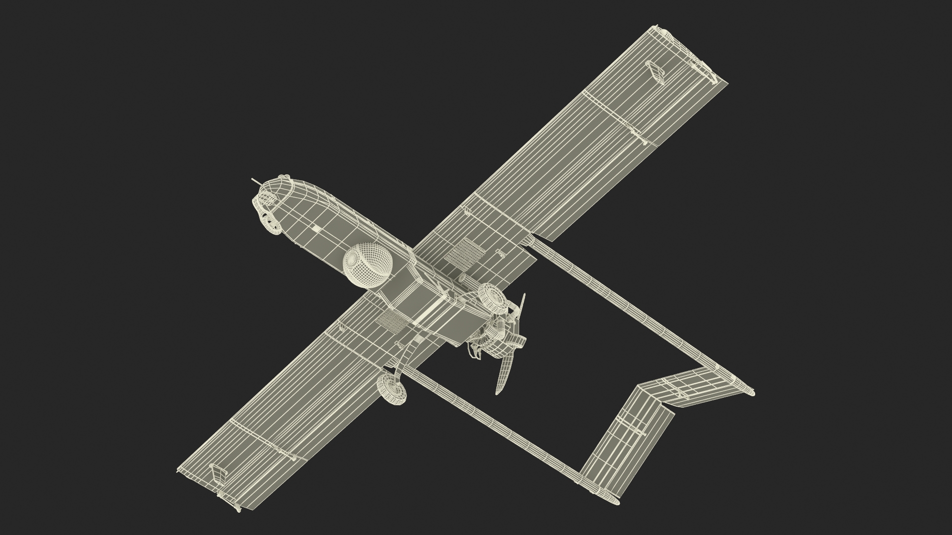 3D model Unmanned Aerial Vehicle UAV Drone AAI RQ 7 Shadow Rigged for Maya