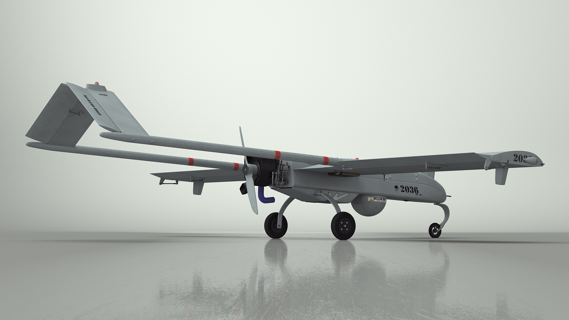 3D model Unmanned Aerial Vehicle UAV Drone AAI RQ 7 Shadow Rigged for Maya