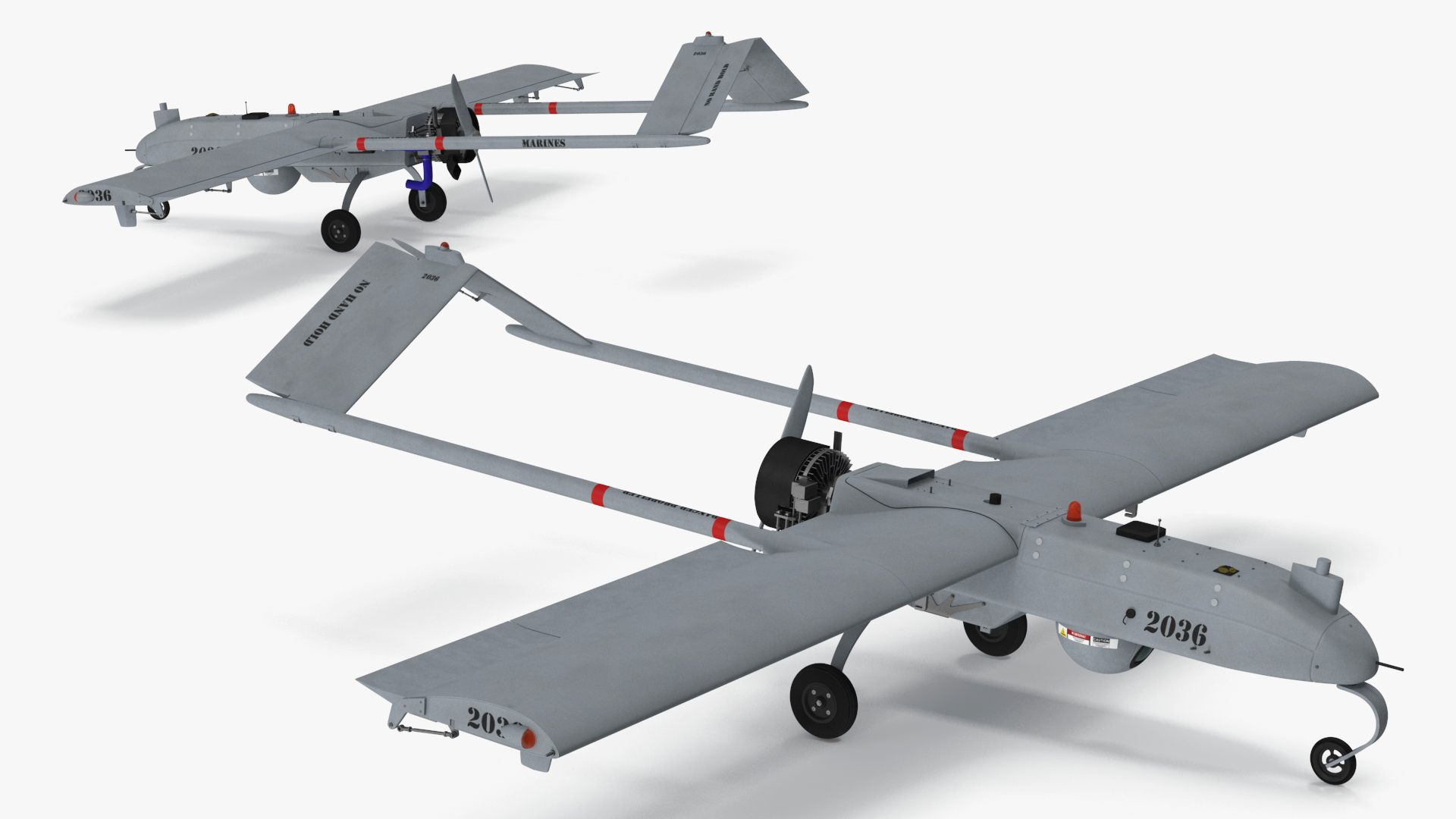 3D model Unmanned Aerial Vehicle UAV Drone AAI RQ 7 Shadow Rigged for Maya