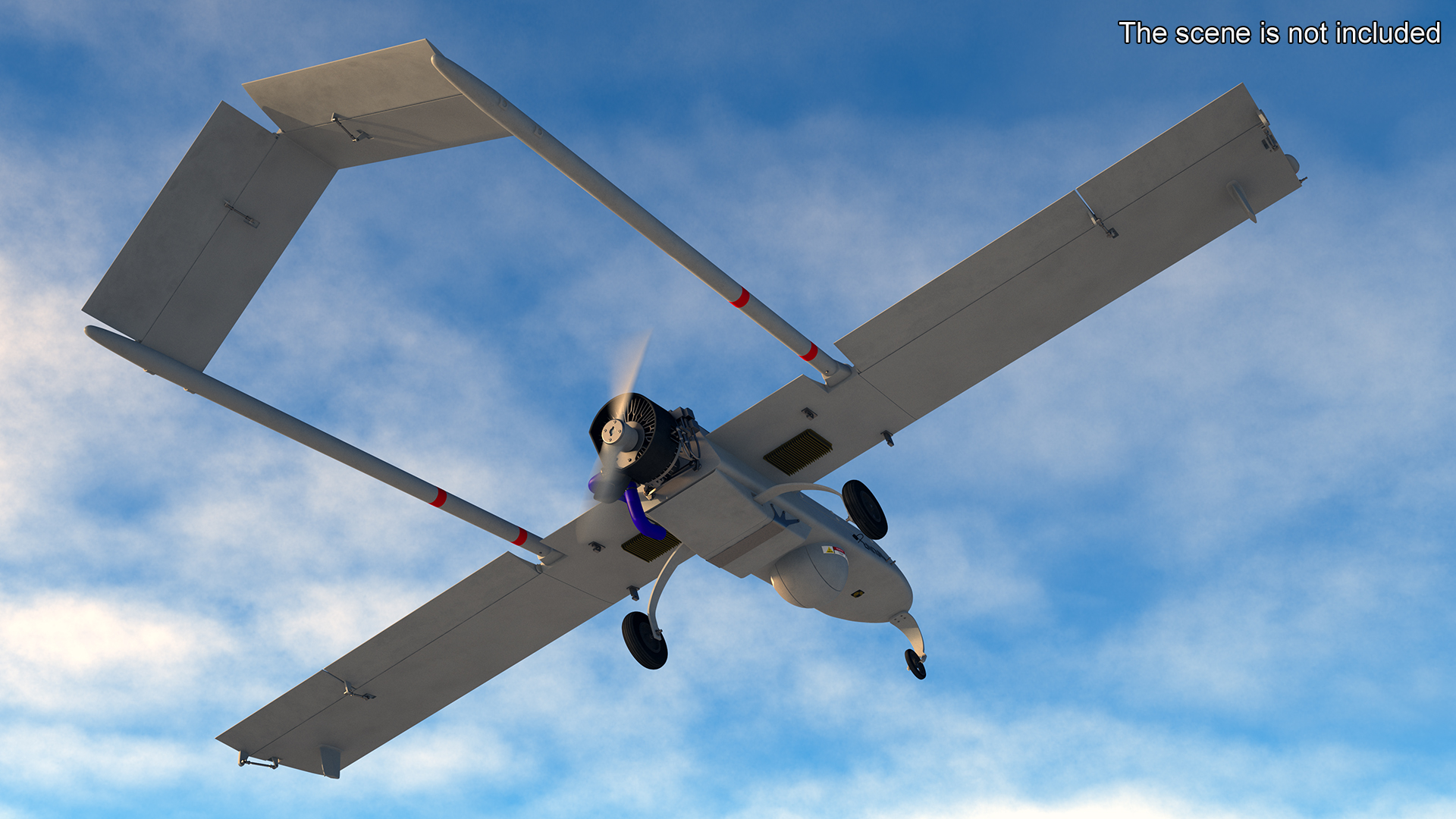 3D model Unmanned Aerial Vehicle UAV Drone AAI RQ 7 Shadow Rigged for Maya