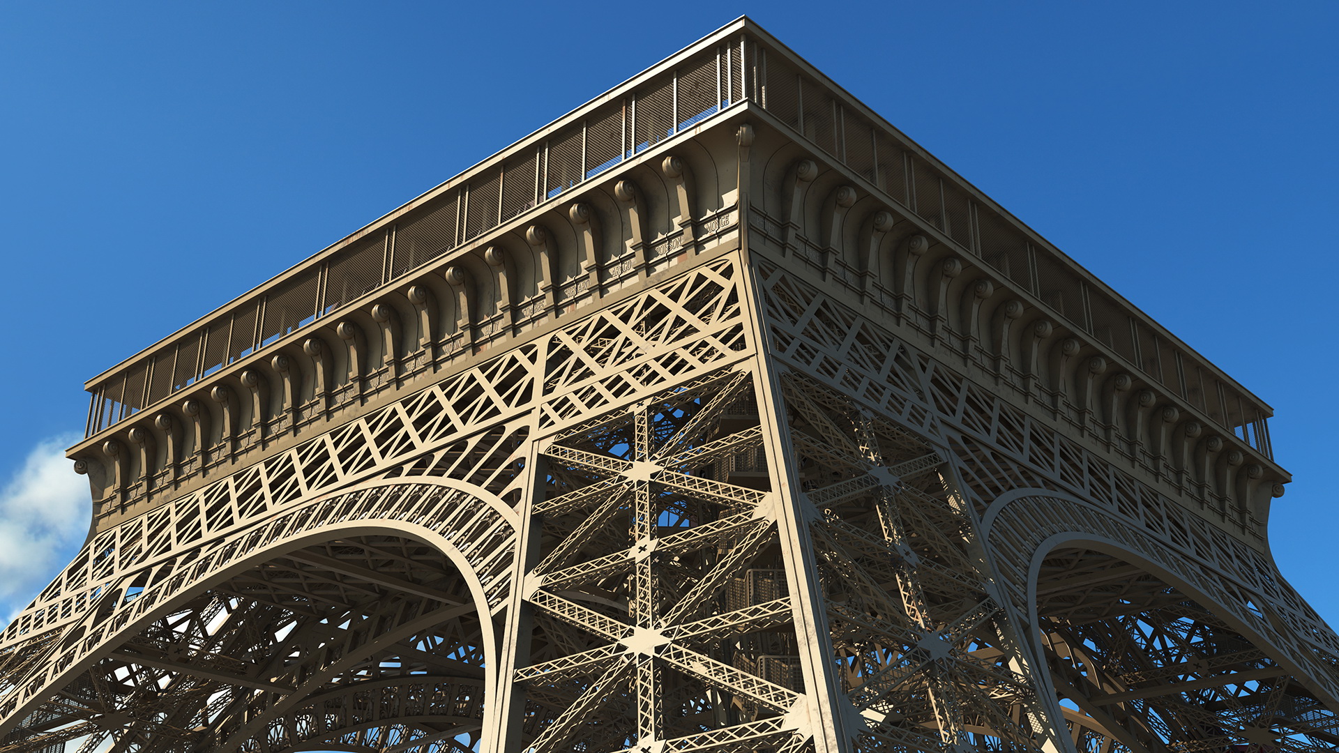 3D model Eiffel Tower Pillars