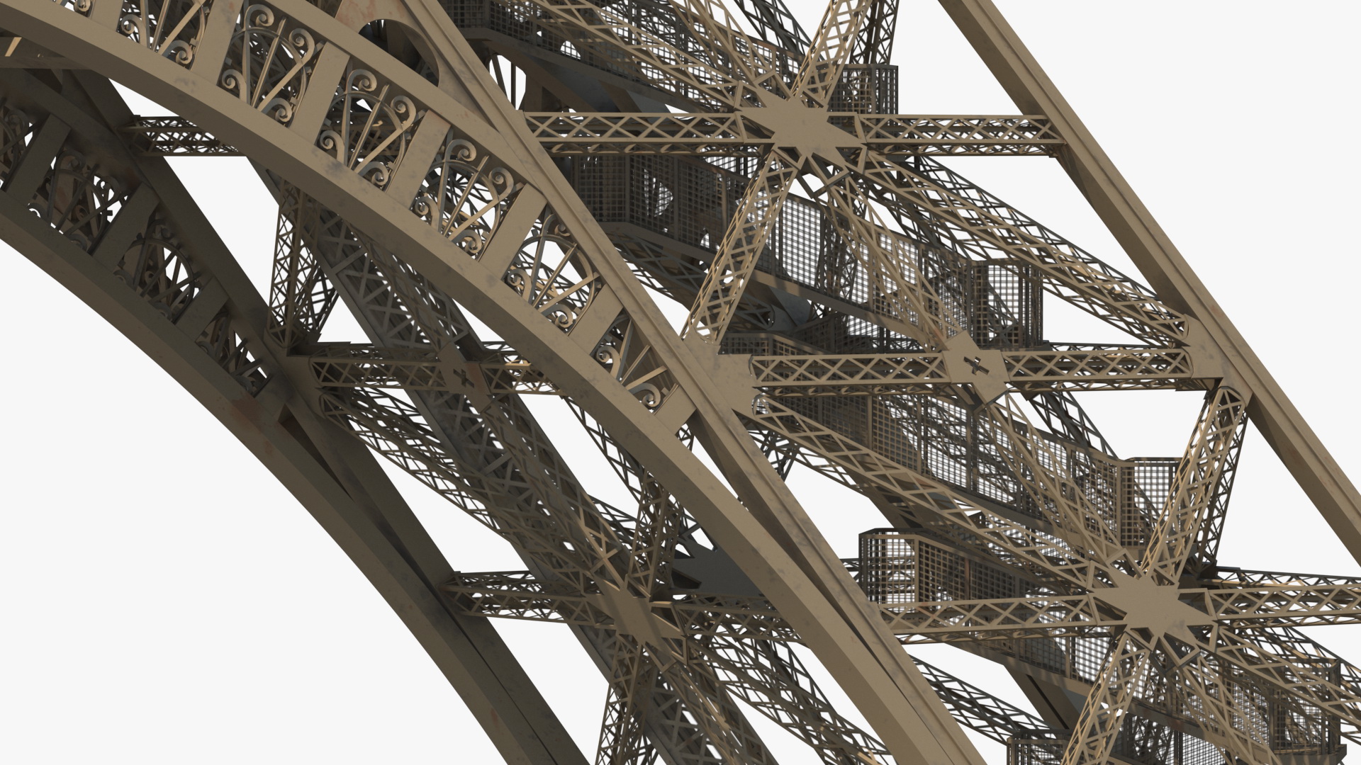 3D model Eiffel Tower Pillars
