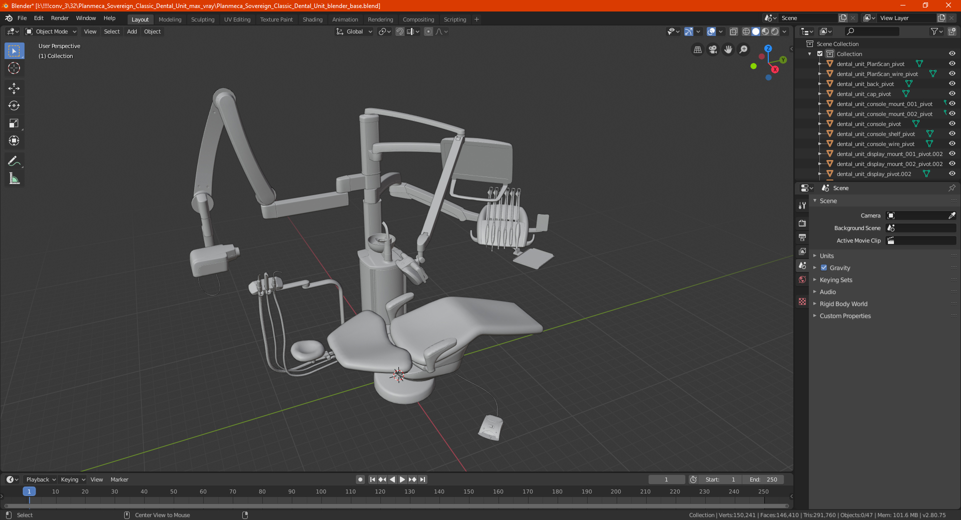 3D Planmeca Sovereign Classic Dental Unit model