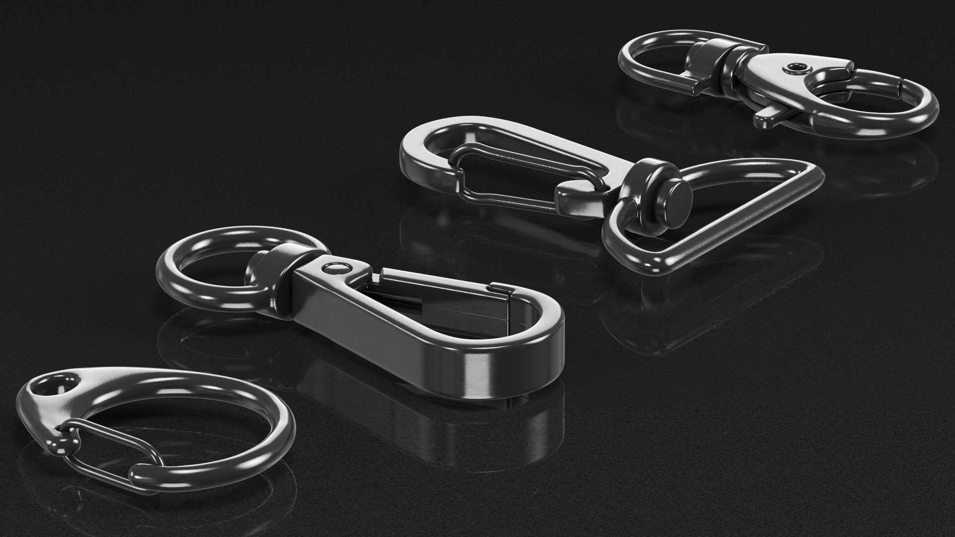 3D Metal Claw Clasp Black Set
