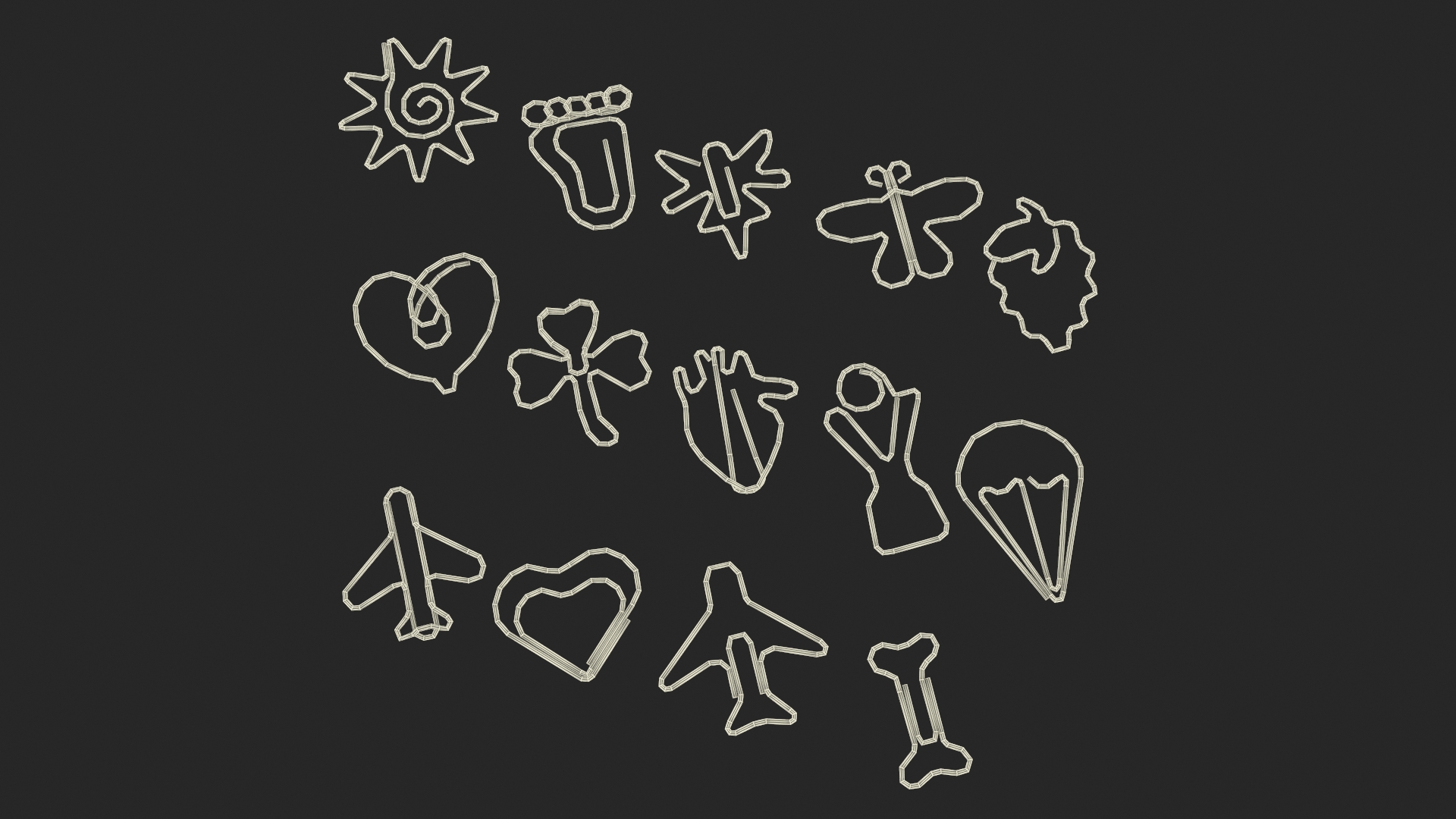 3D model Shaped Paper Clips Silver