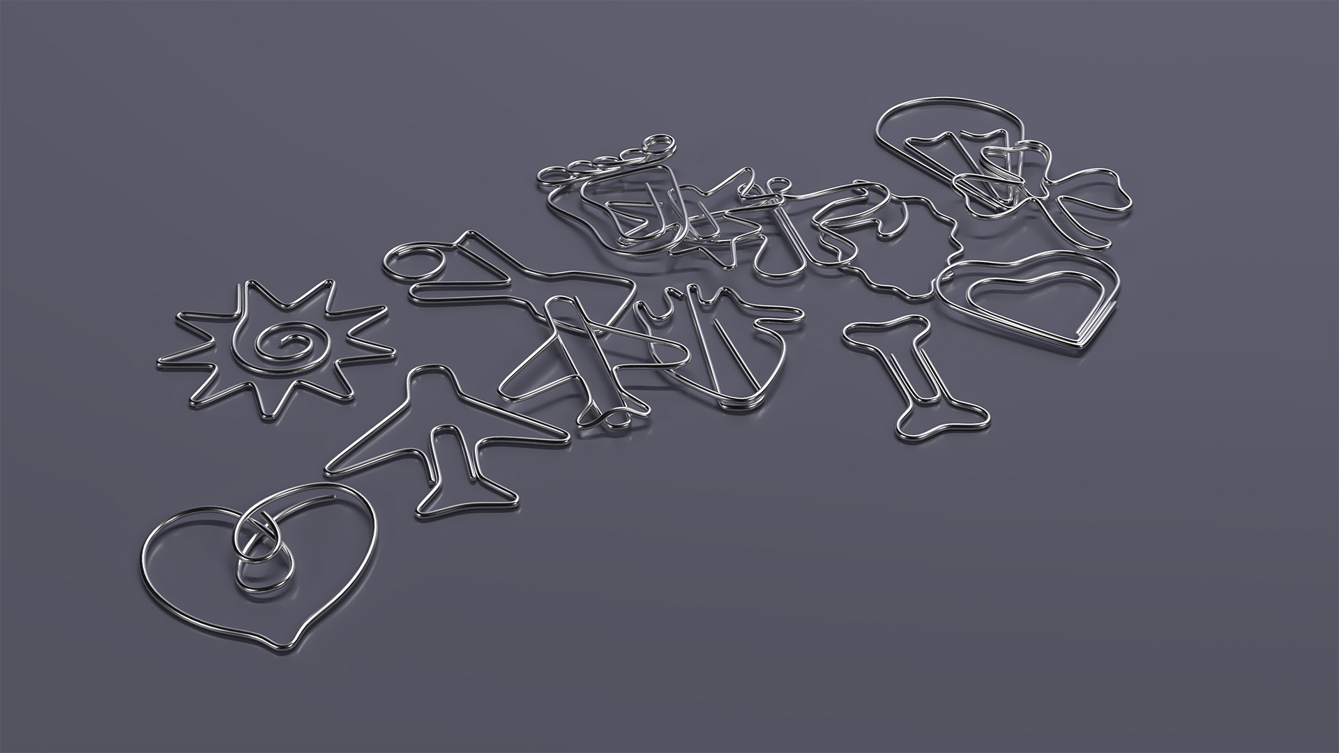 3D model Shaped Paper Clips Silver