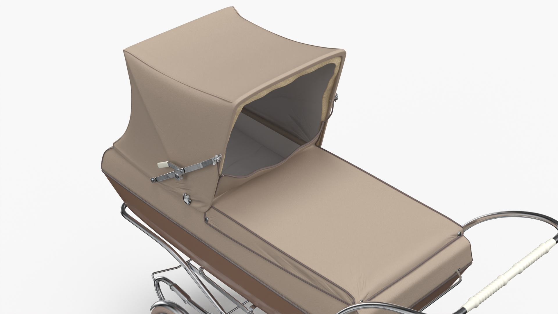 3D Antique Baby Sleeping Carriage Unfolded Canopy
