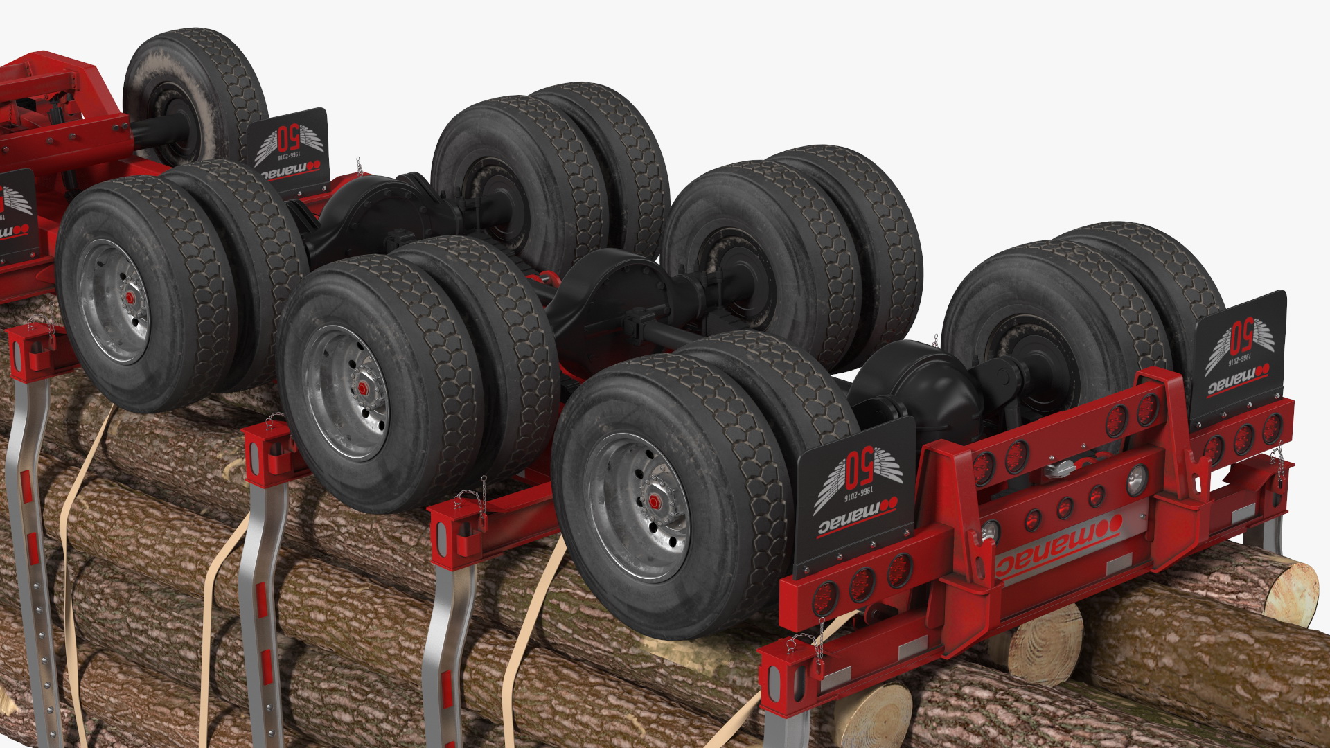 3D Truck With Logging Trailer