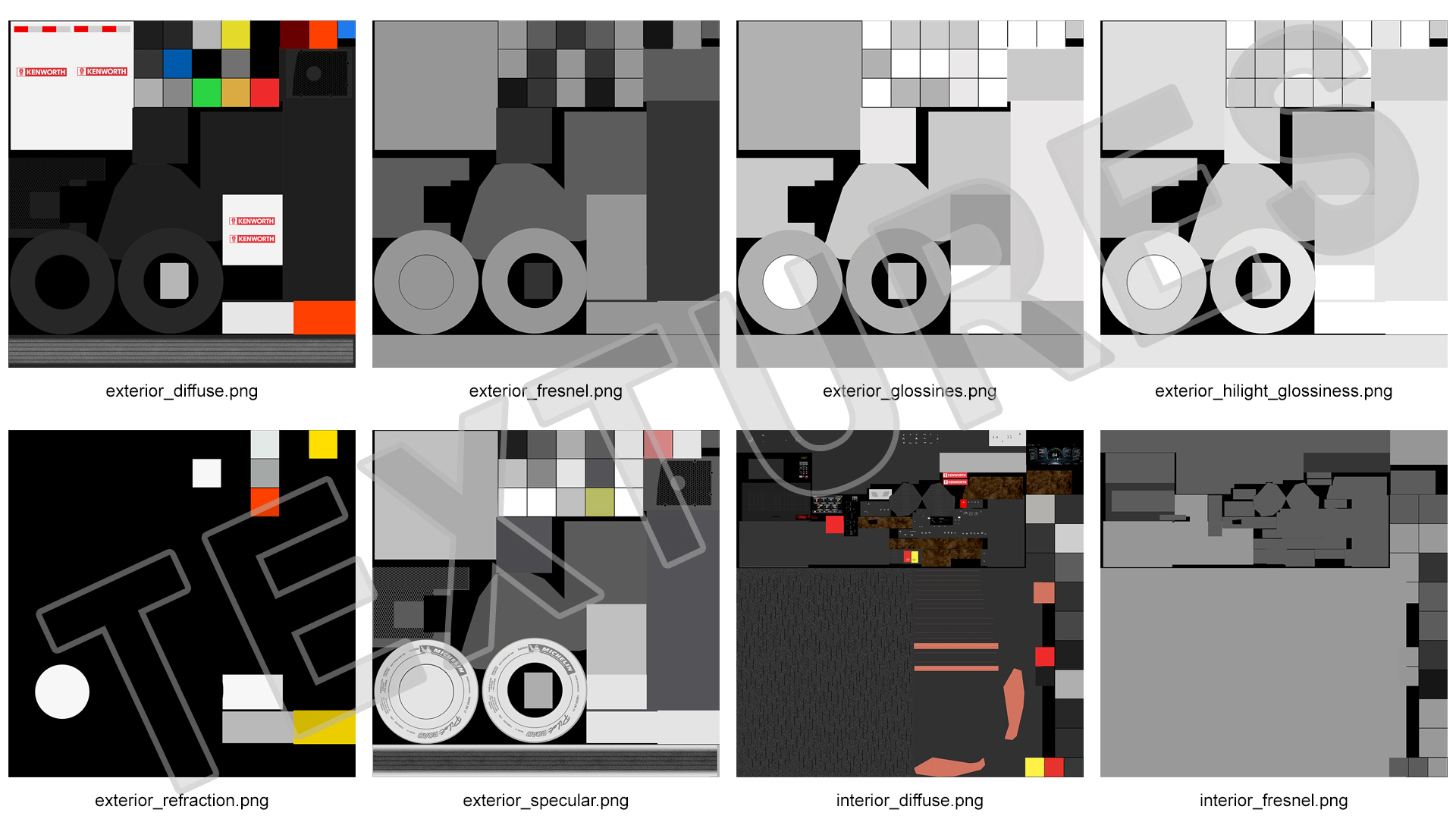 3D Truck With Logging Trailer