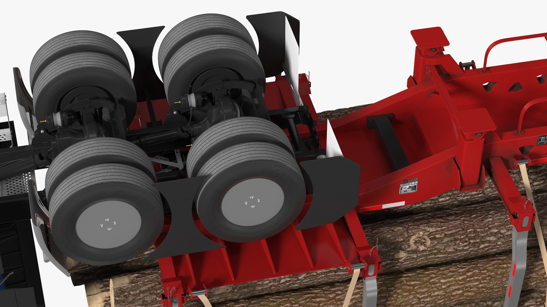 3D Truck With Logging Trailer