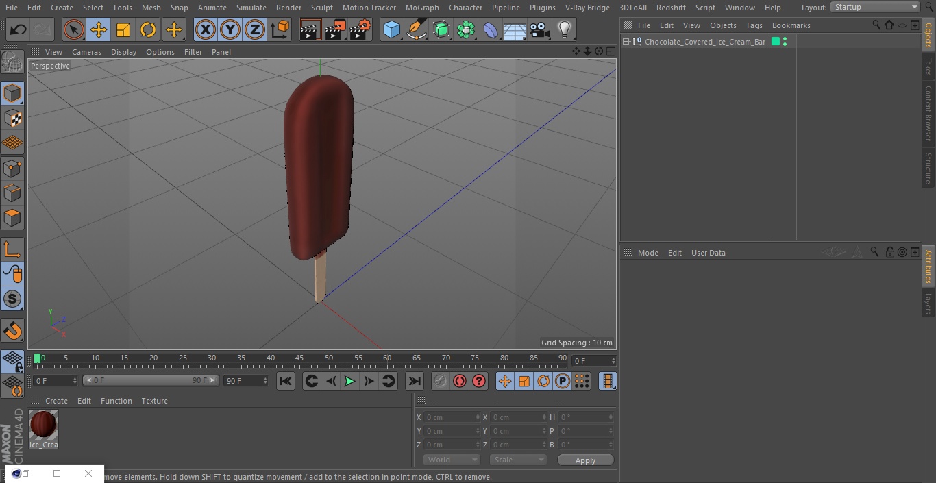 3D Chocolate Covered Ice Cream Bar