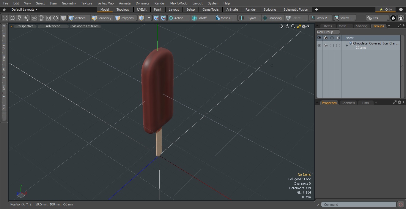 3D Chocolate Covered Ice Cream Bar