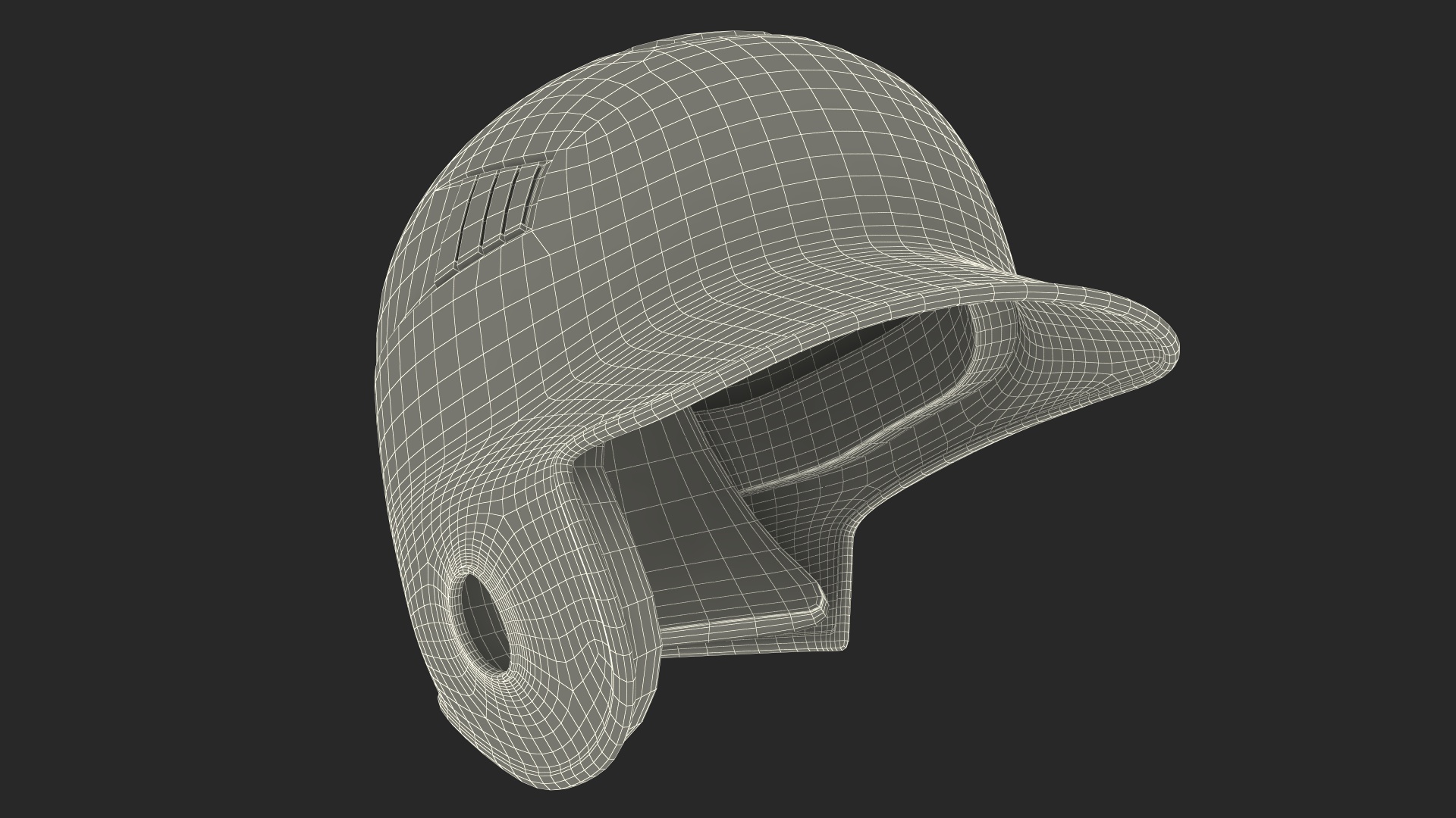 3D model Single Ear Batting Helmet