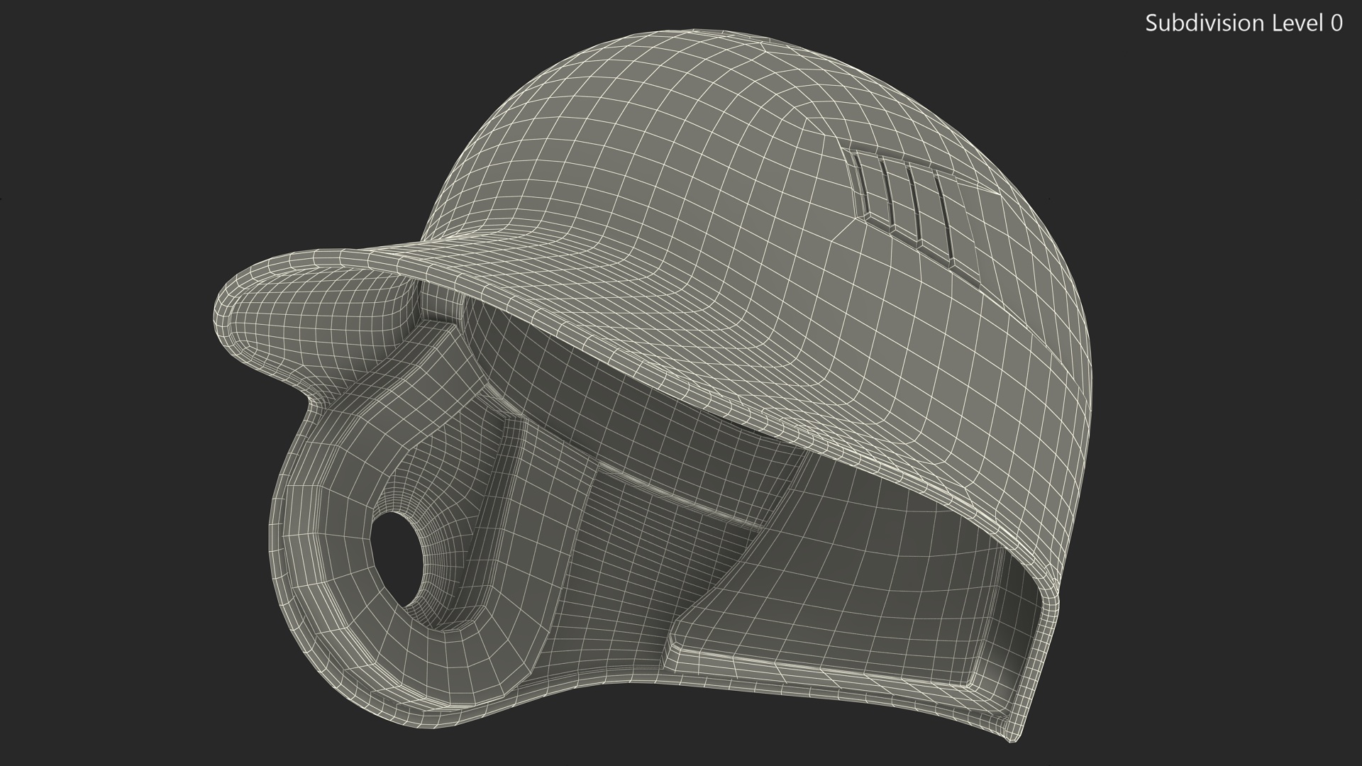 3D model Single Ear Batting Helmet