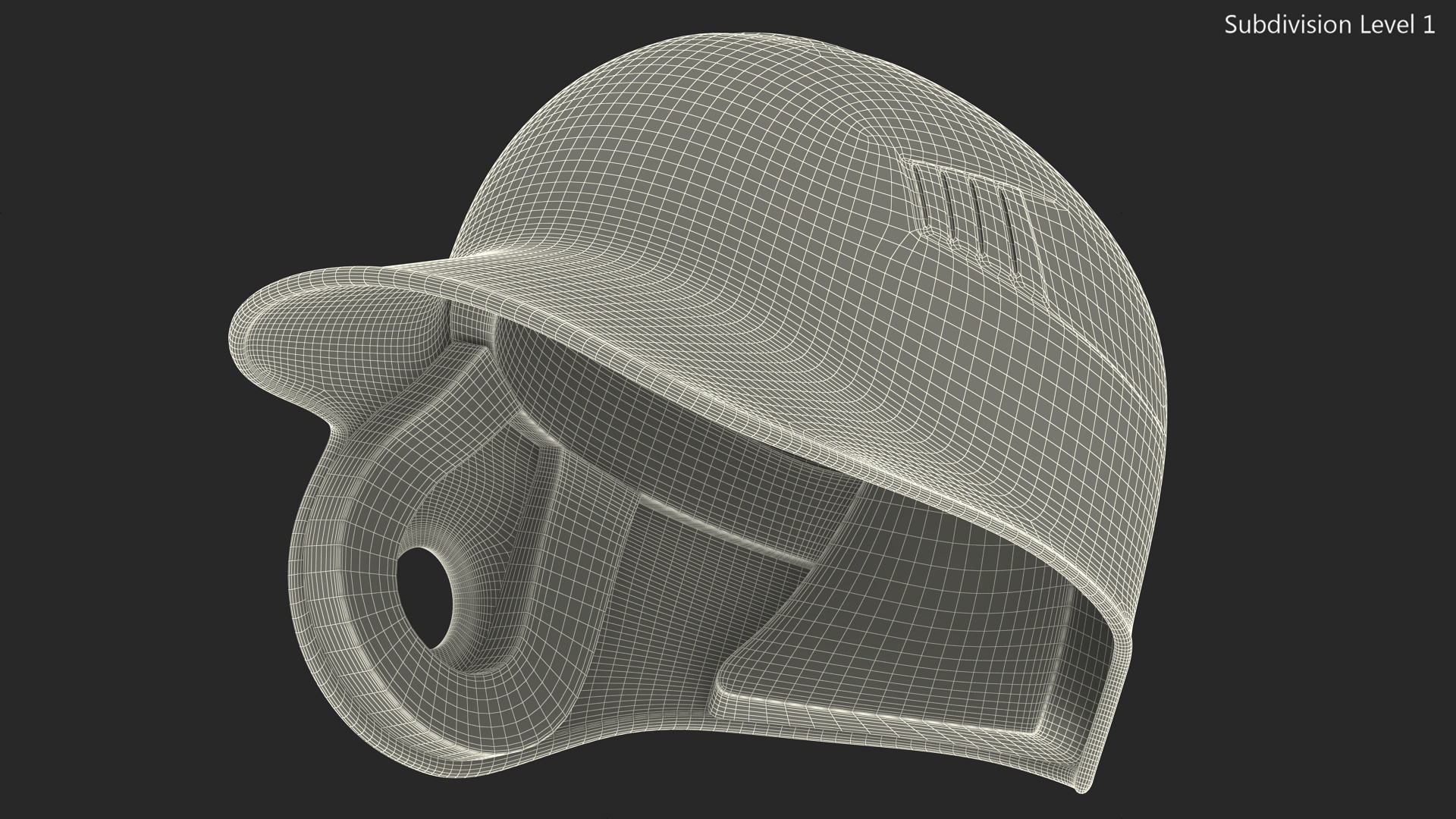 3D model Single Ear Batting Helmet