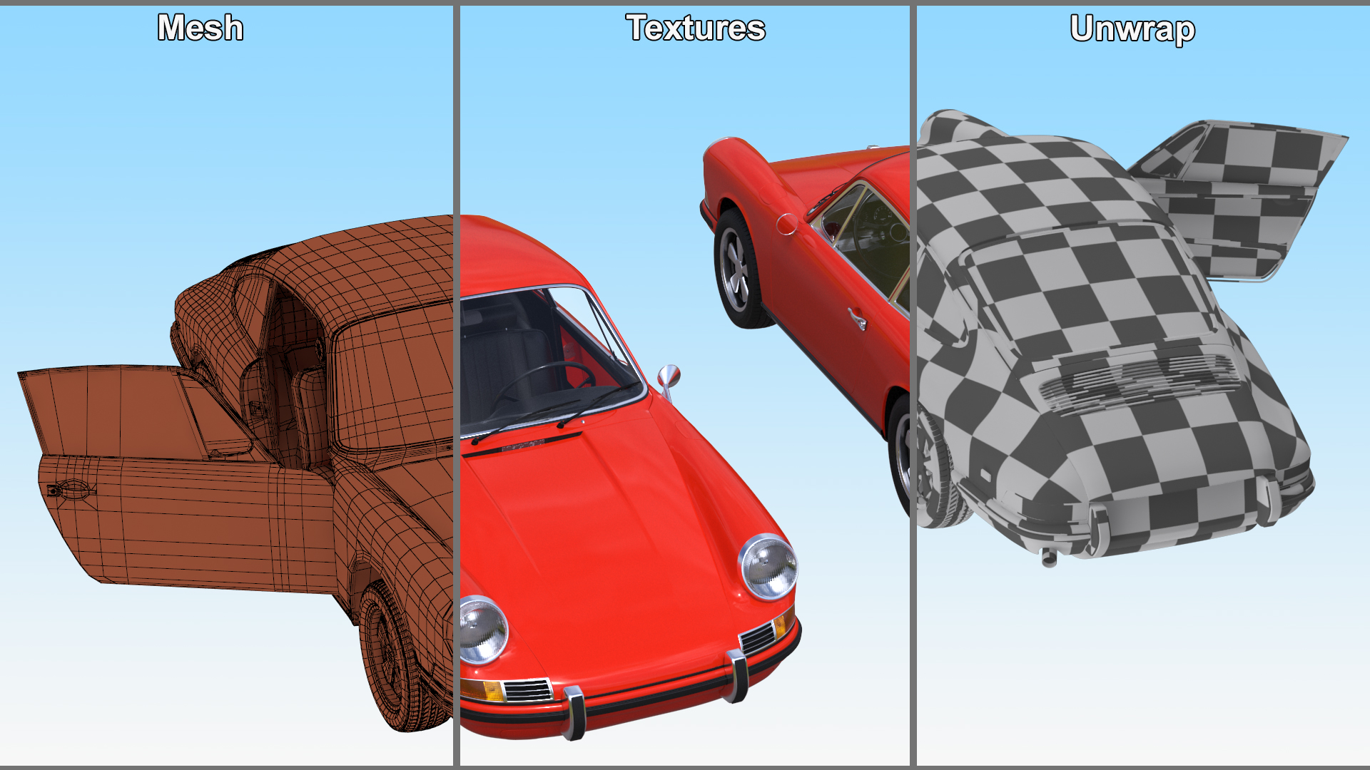 3D Sport Car from 1960s Simplified