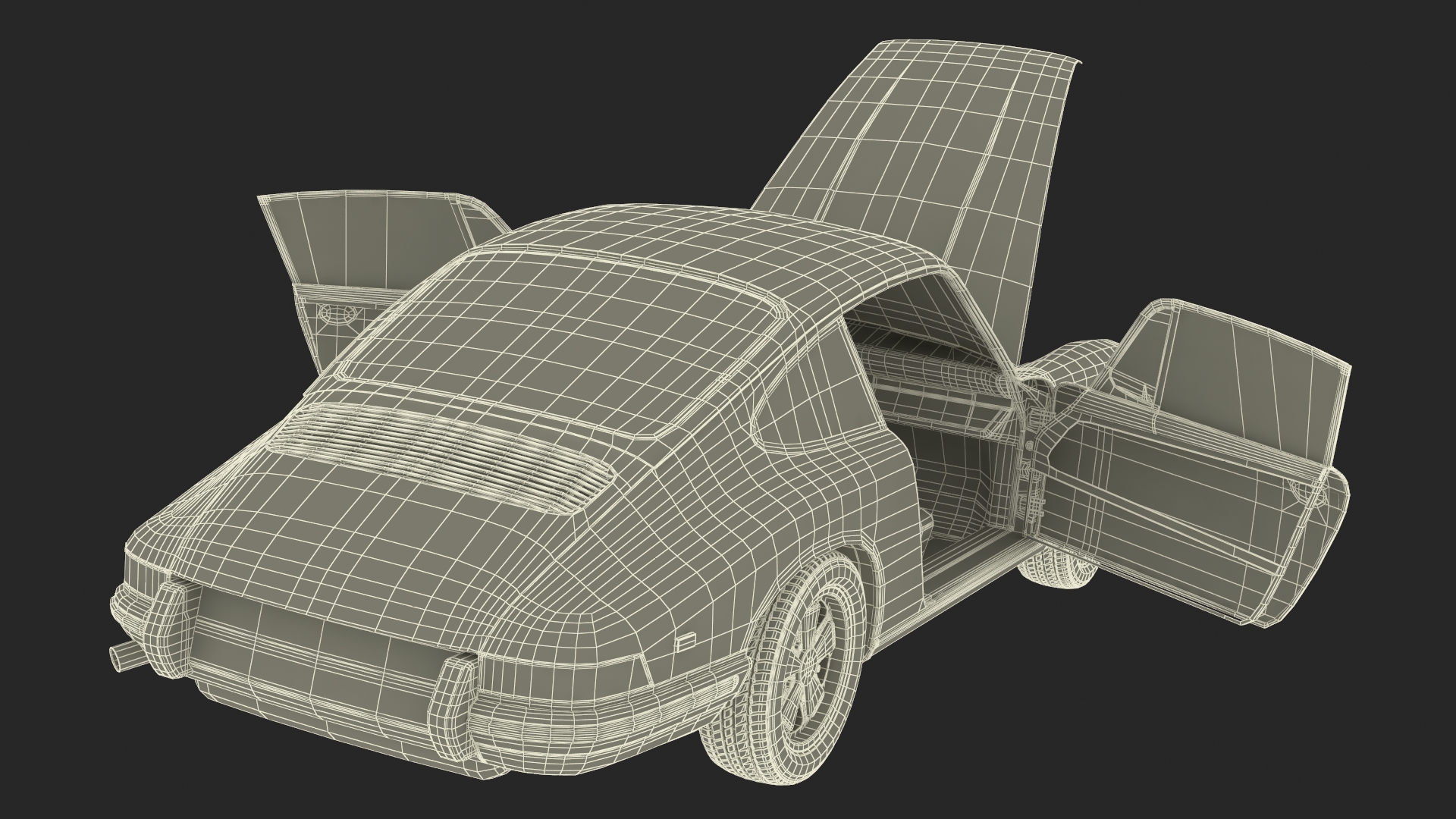 3D Sport Car from 1960s Simplified