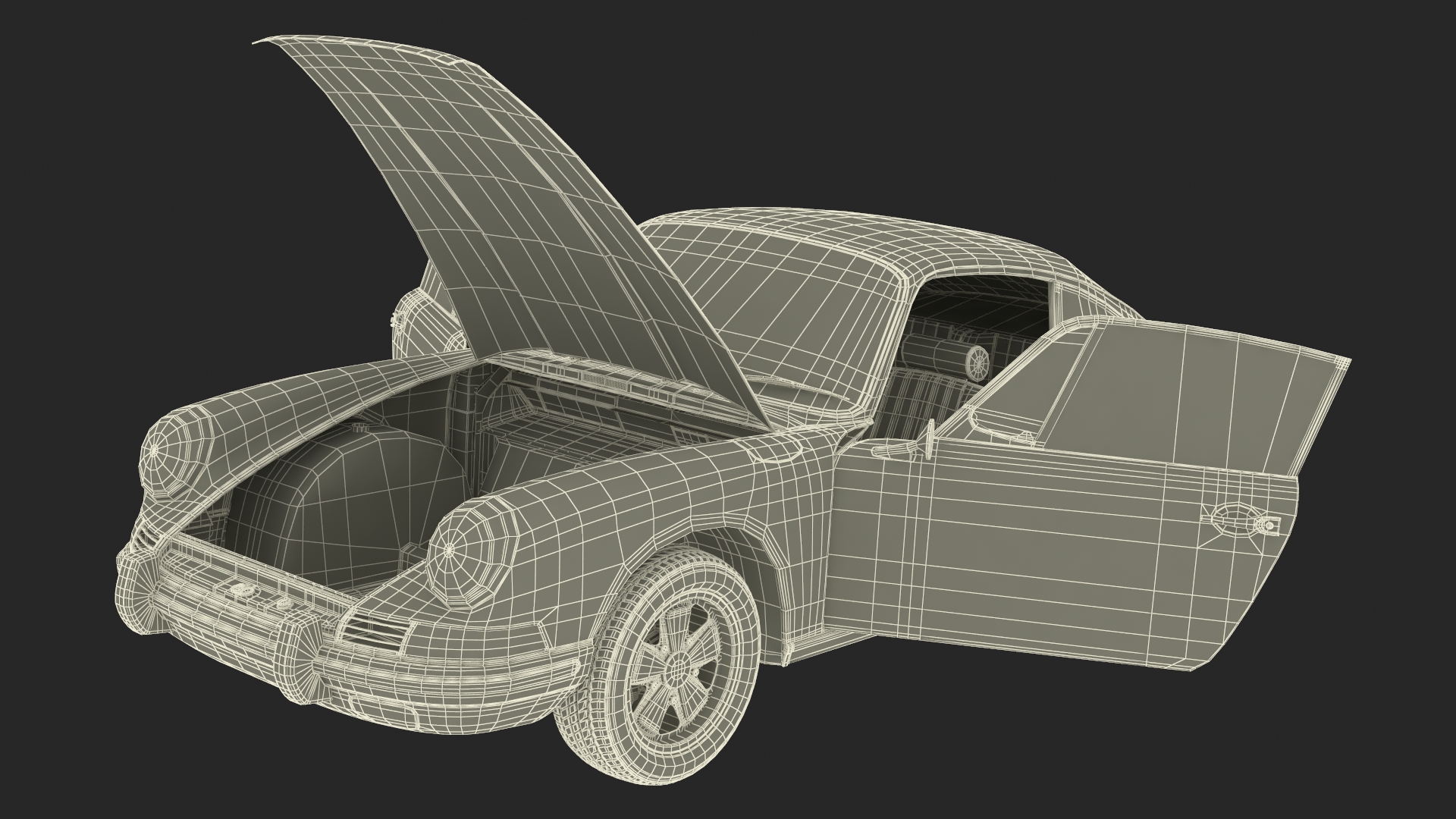3D Sport Car from 1960s Simplified