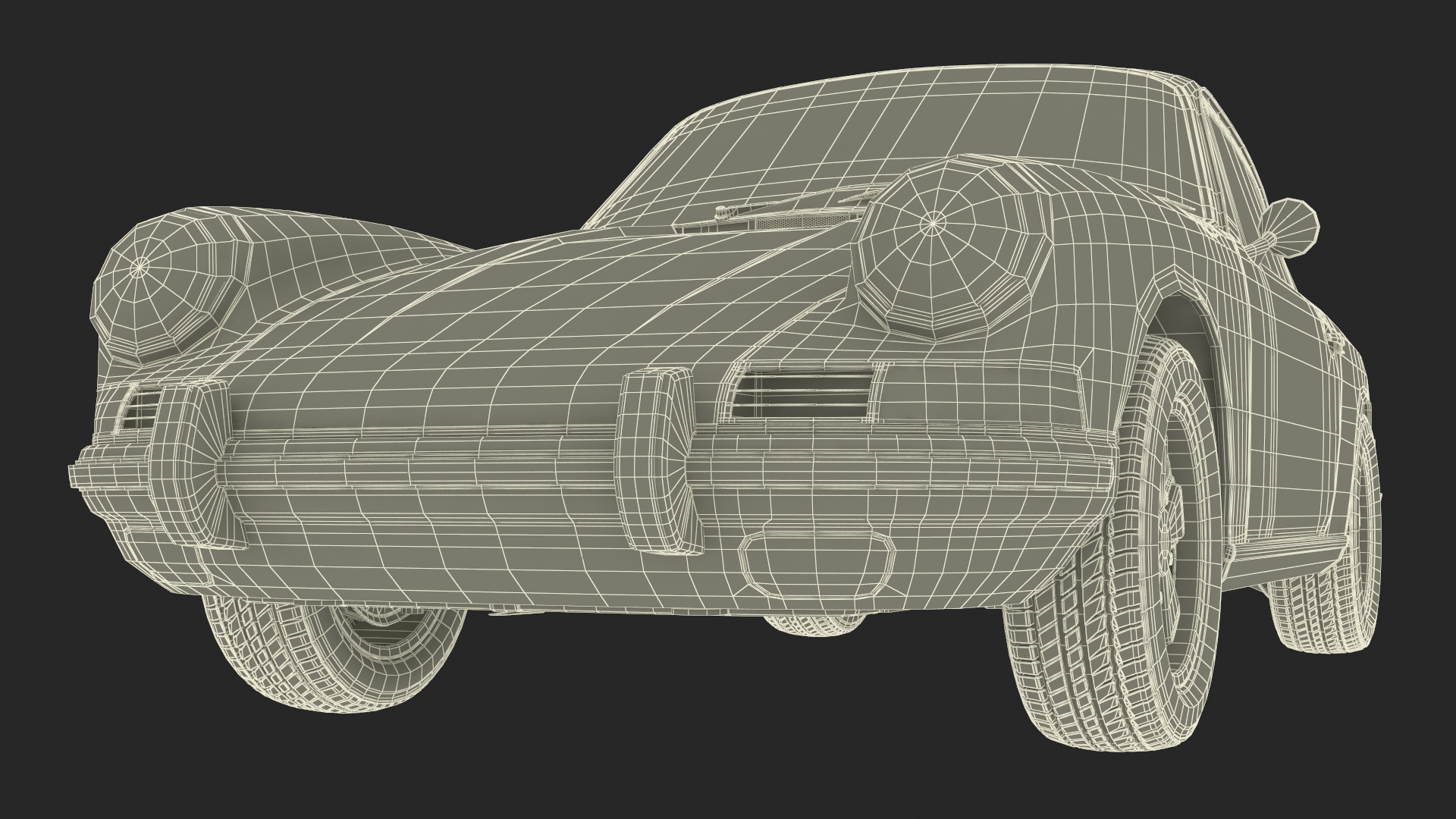 3D Sport Car from 1960s Simplified