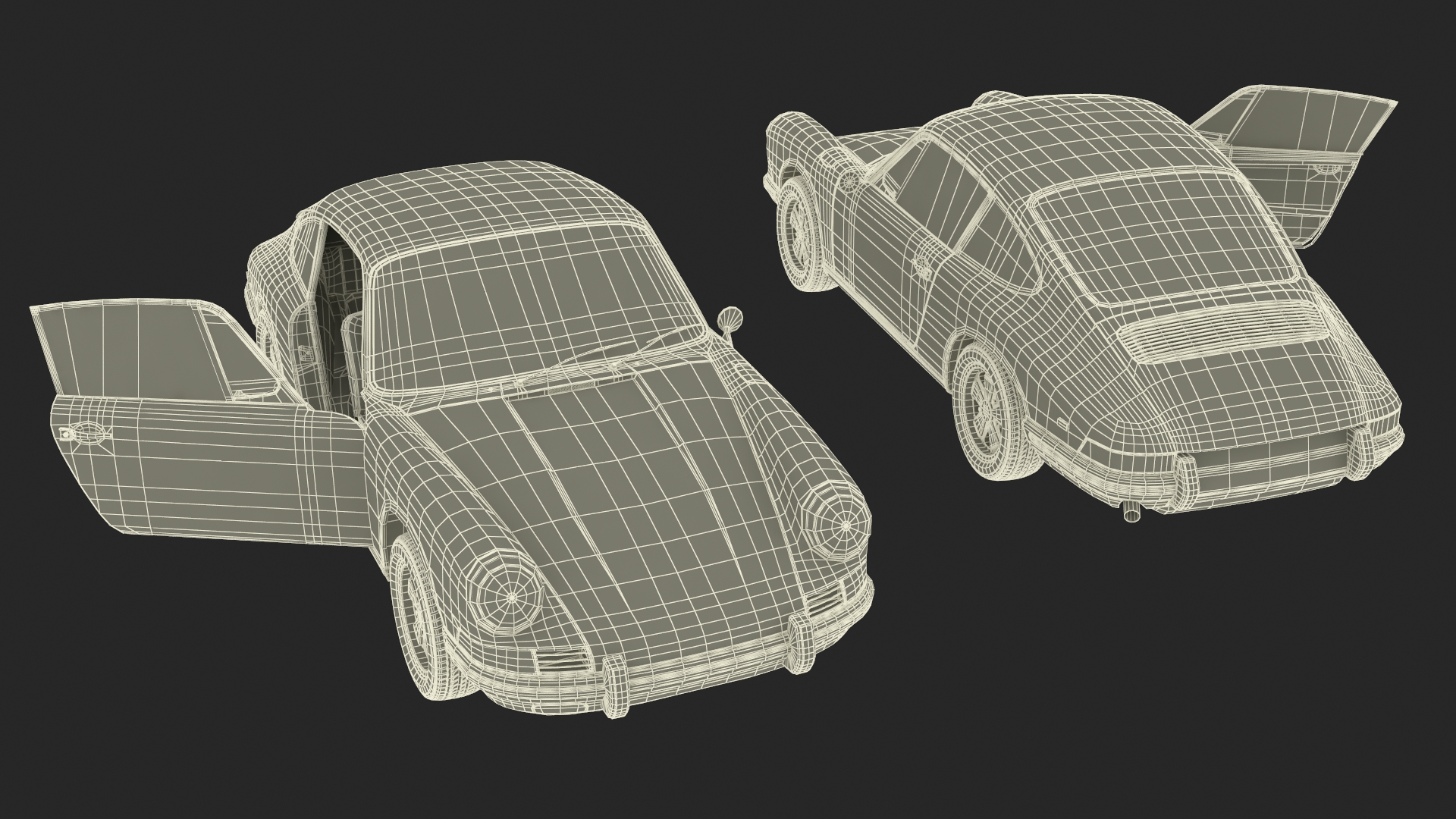 3D Sport Car from 1960s Simplified