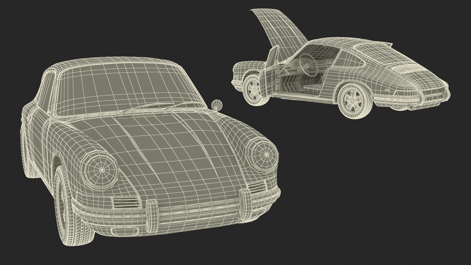 3D Sport Car from 1960s Simplified