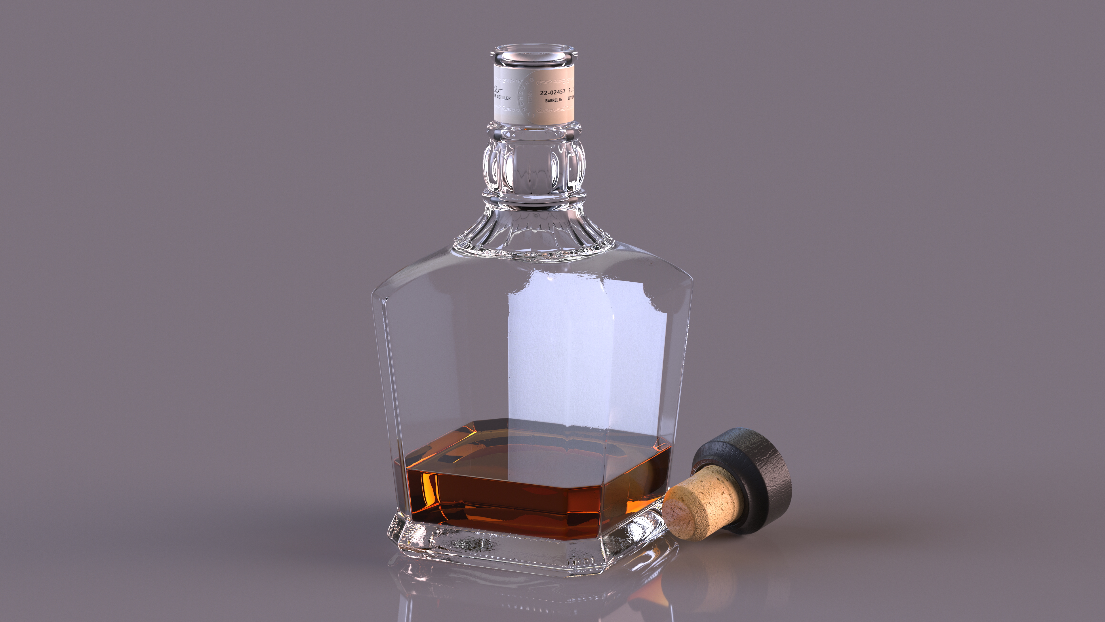 Open Bottle of Jack Daniels Dark 3D