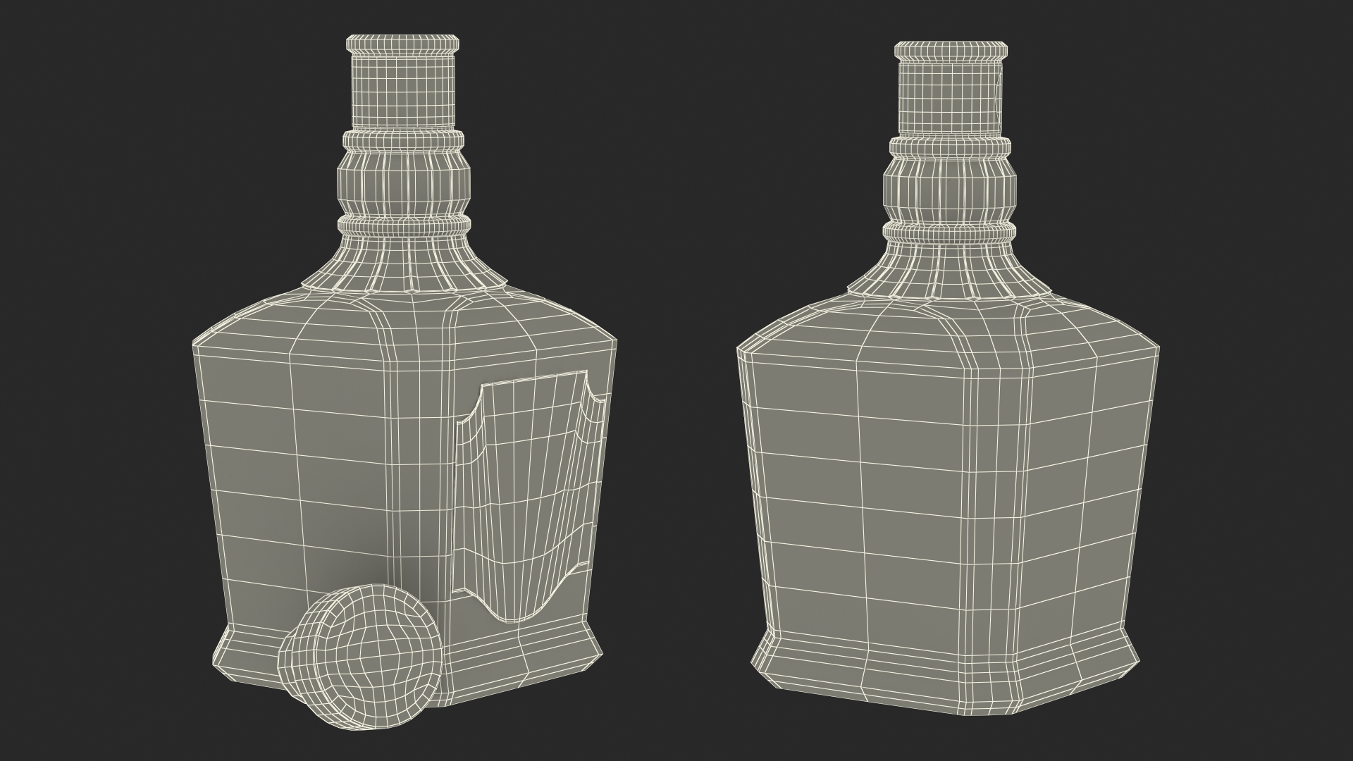 Open Bottle of Jack Daniels Dark 3D