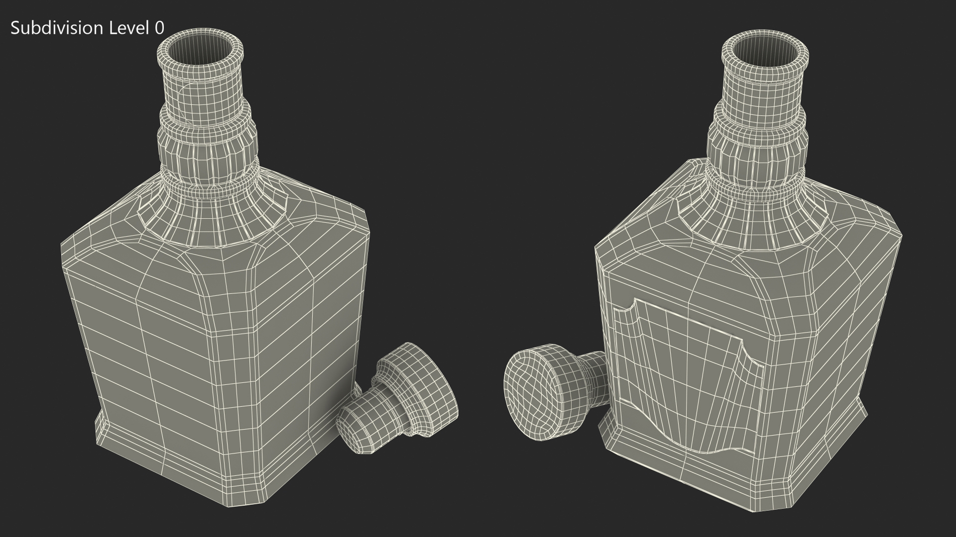 Open Bottle of Jack Daniels Dark 3D