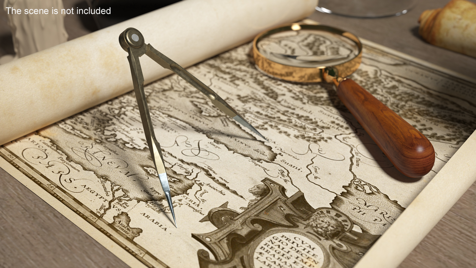 3D Vintage Marking Compass model