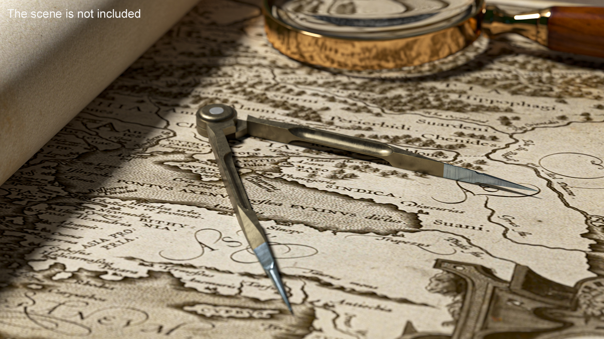 3D Vintage Marking Compass model