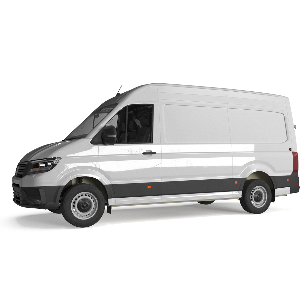 3D model Volkswagen Crafter Van 2024 White Color Rigged for Cinema 4D
