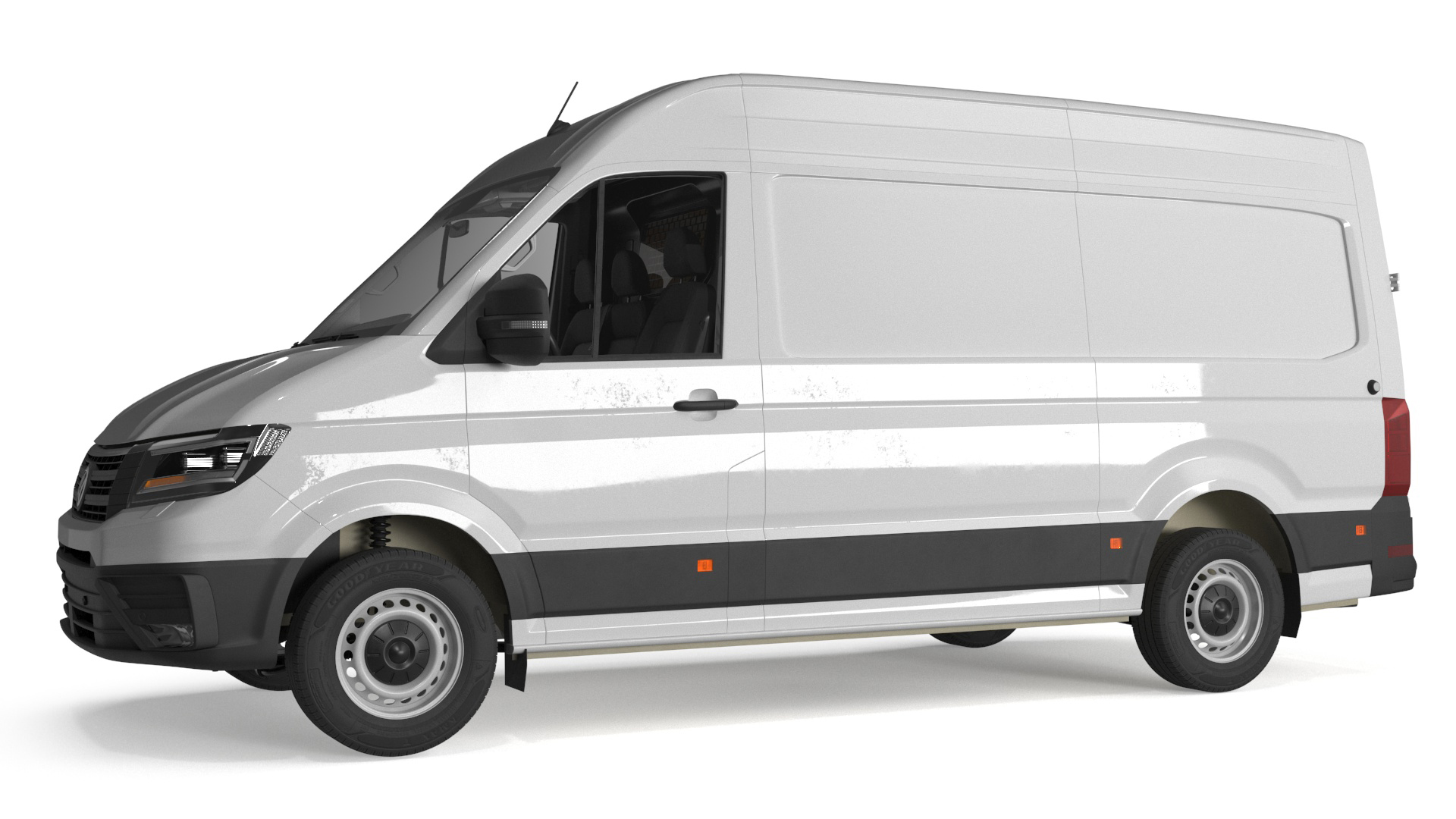 3D model Volkswagen Crafter Van 2024 White Color Rigged for Cinema 4D