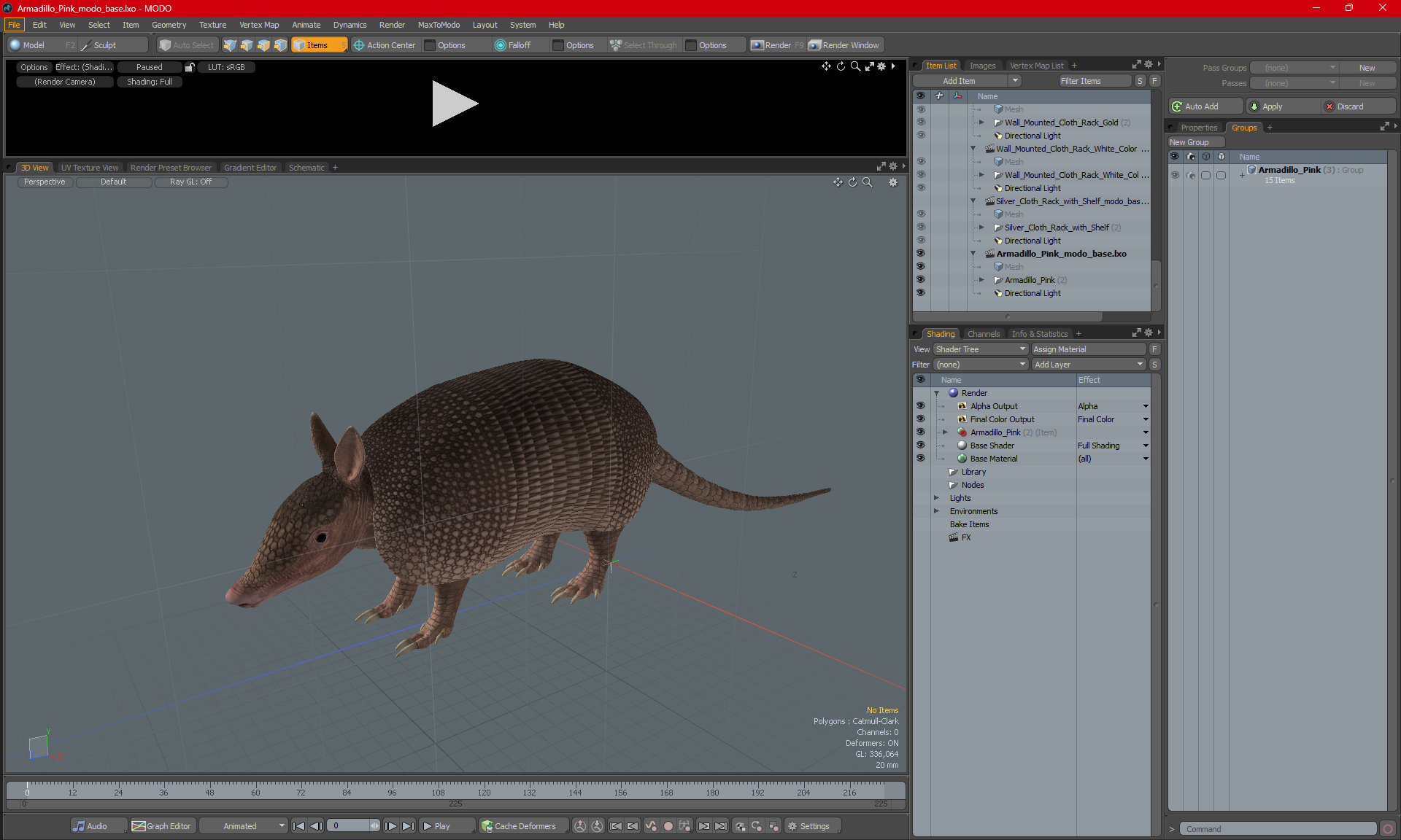 Armadillo Pink 3D model