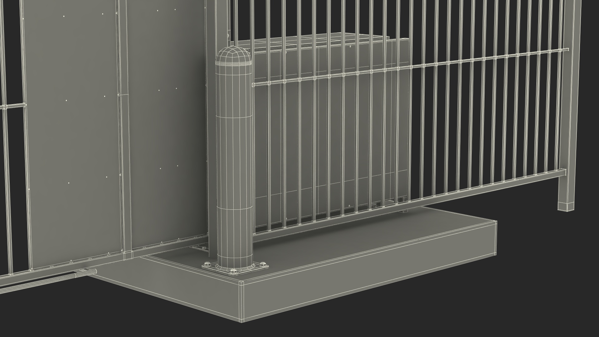 Vertical Lift Gates White Rigged 3D