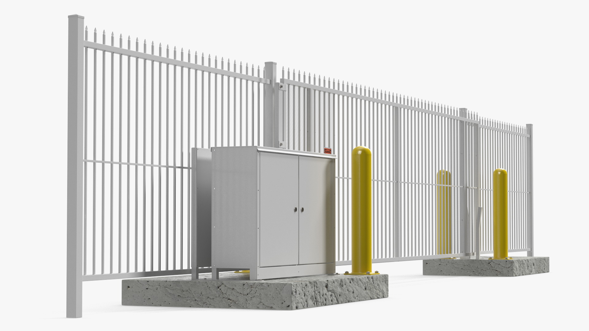 Vertical Lift Gates White Rigged 3D