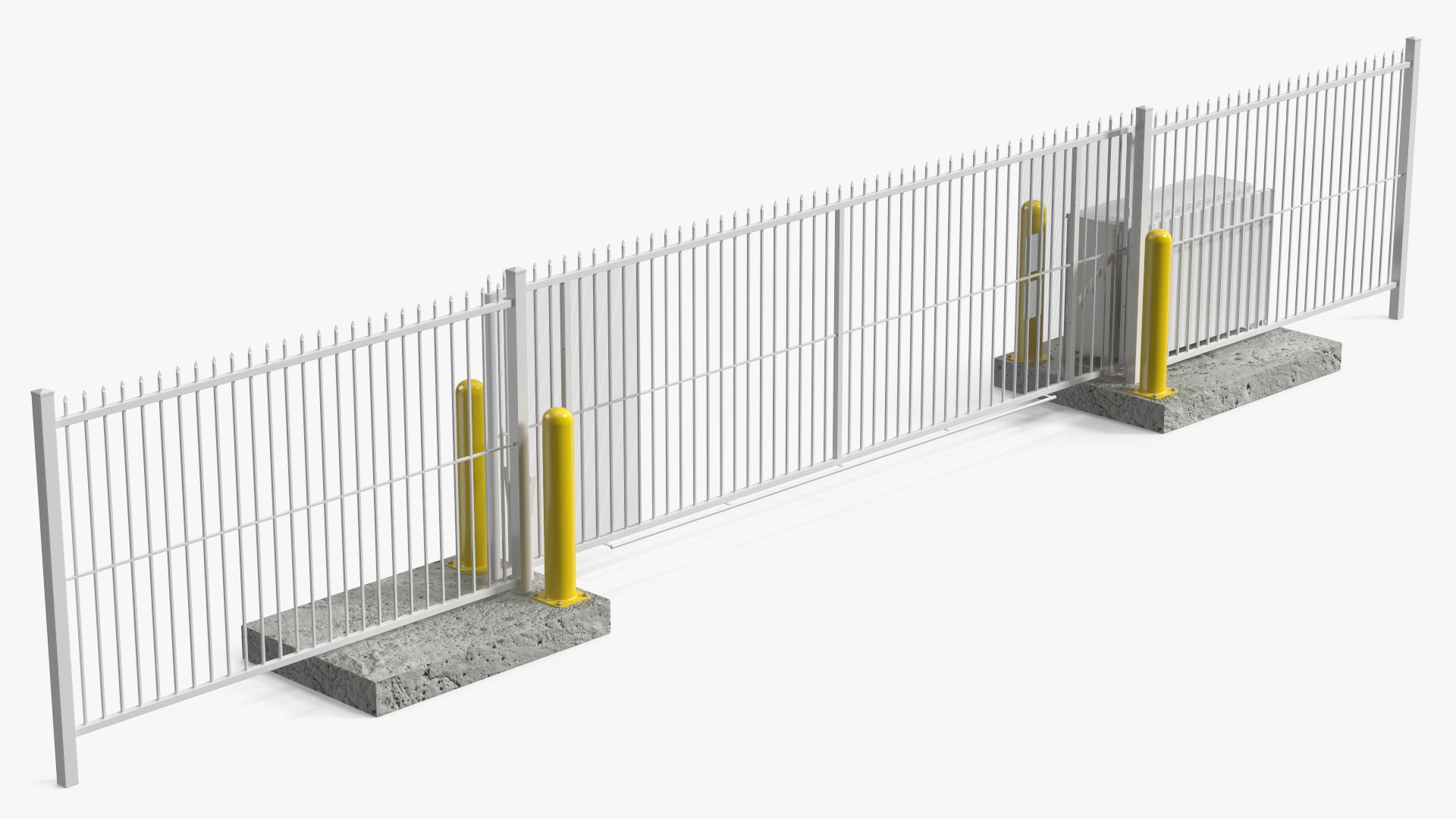 Vertical Lift Gates White Rigged 3D