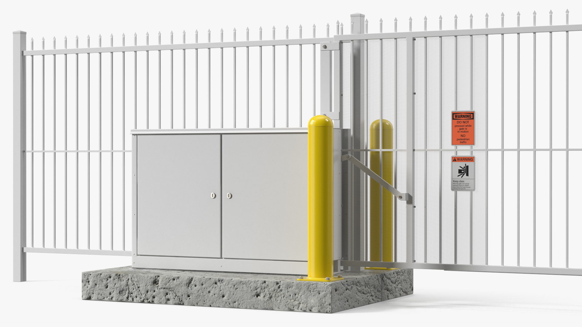 Vertical Lift Gates White Rigged 3D