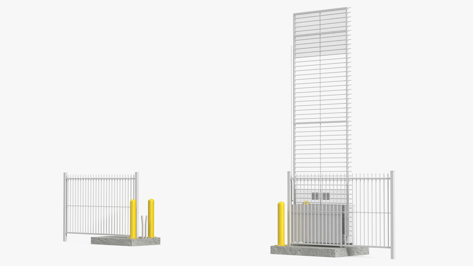 Vertical Lift Gates White Rigged 3D