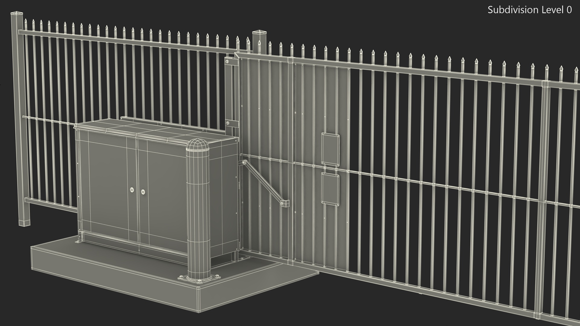 Vertical Lift Gates White Rigged 3D