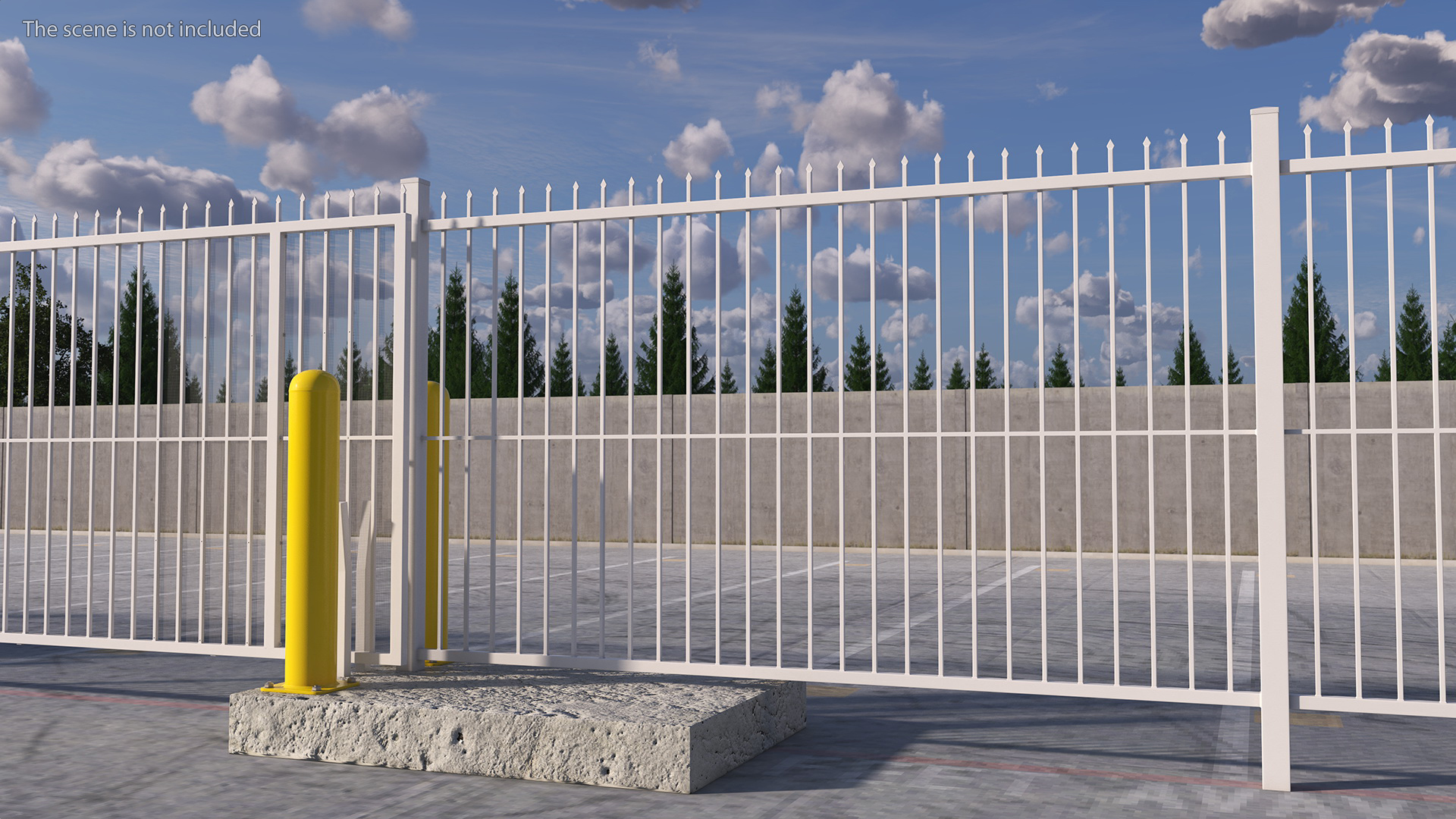Vertical Lift Gates White Rigged 3D