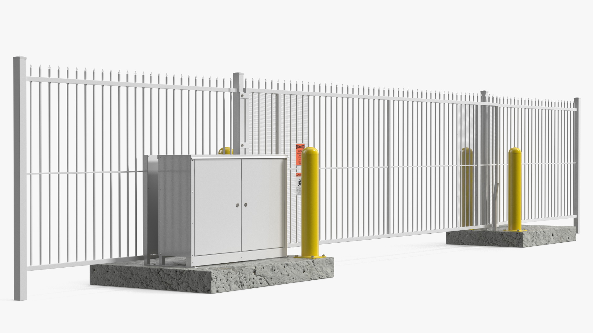 Vertical Lift Gates White Rigged 3D