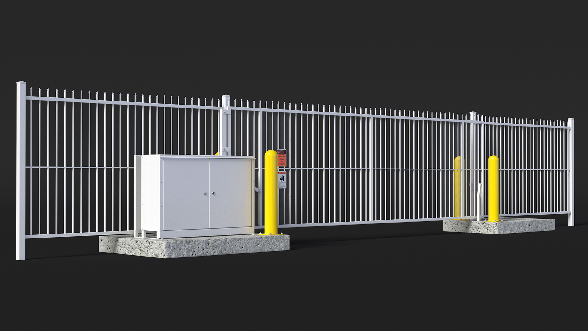 Vertical Lift Gates White Rigged 3D