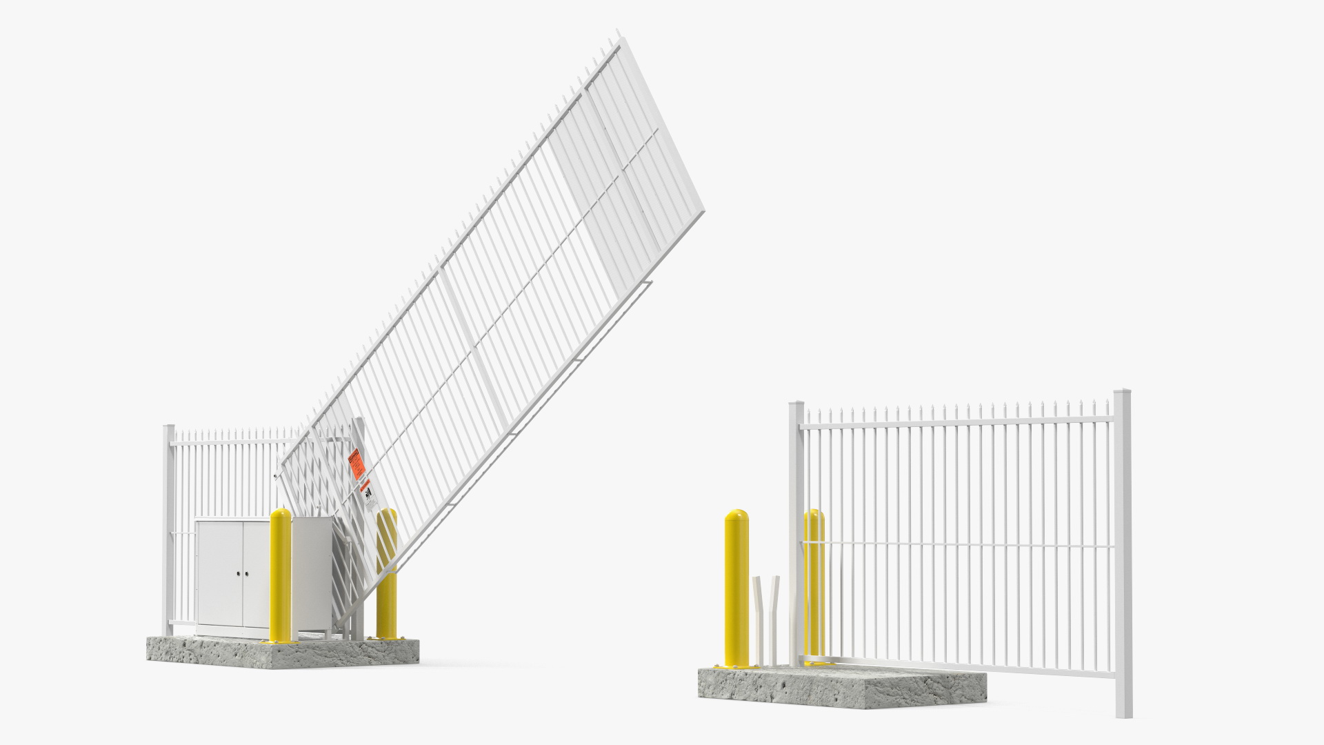 Vertical Lift Gates White Rigged 3D