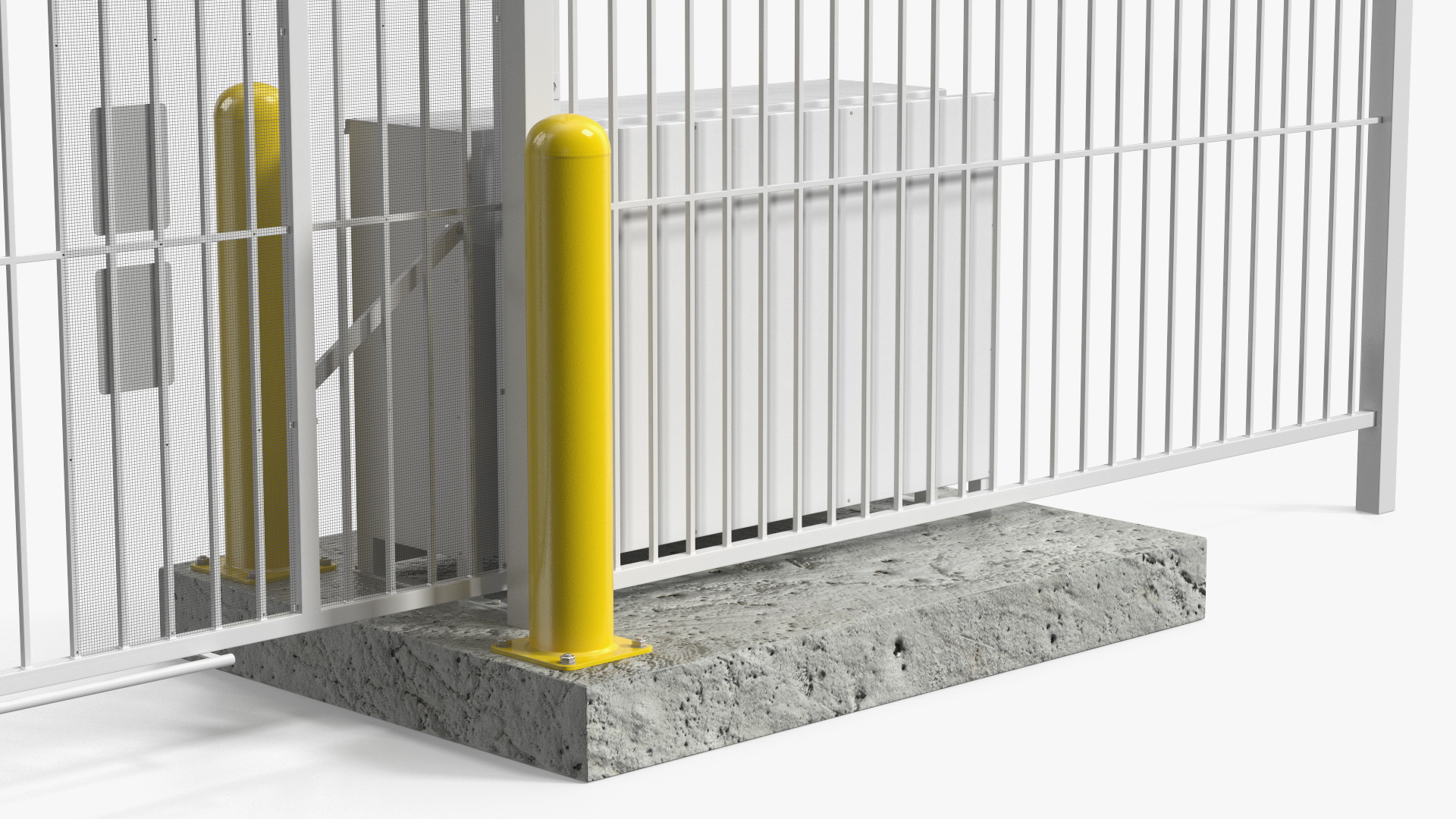 Vertical Lift Gates White Rigged 3D